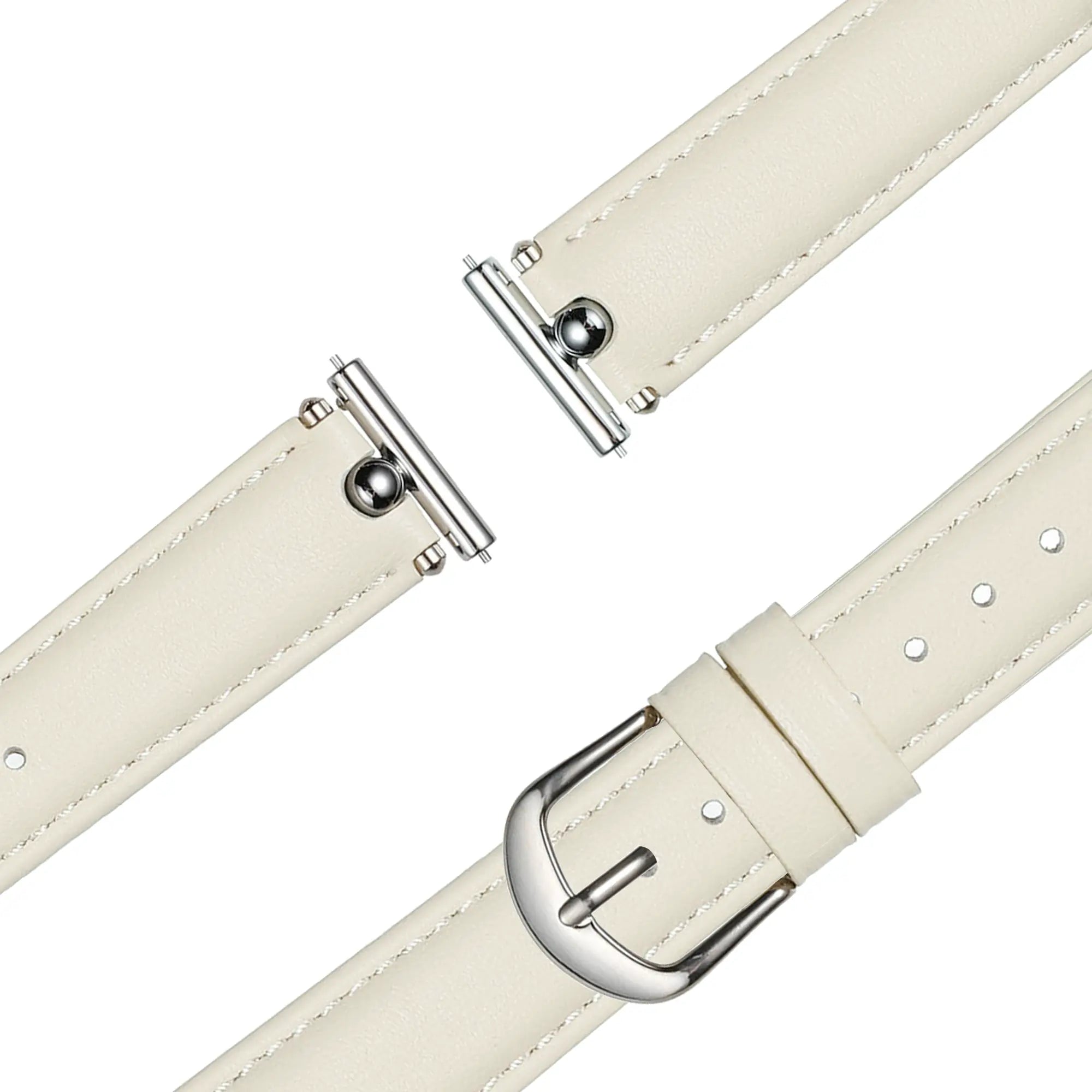 Bandz Amazfit Bip U Lederen band 'Bullet' (wit)