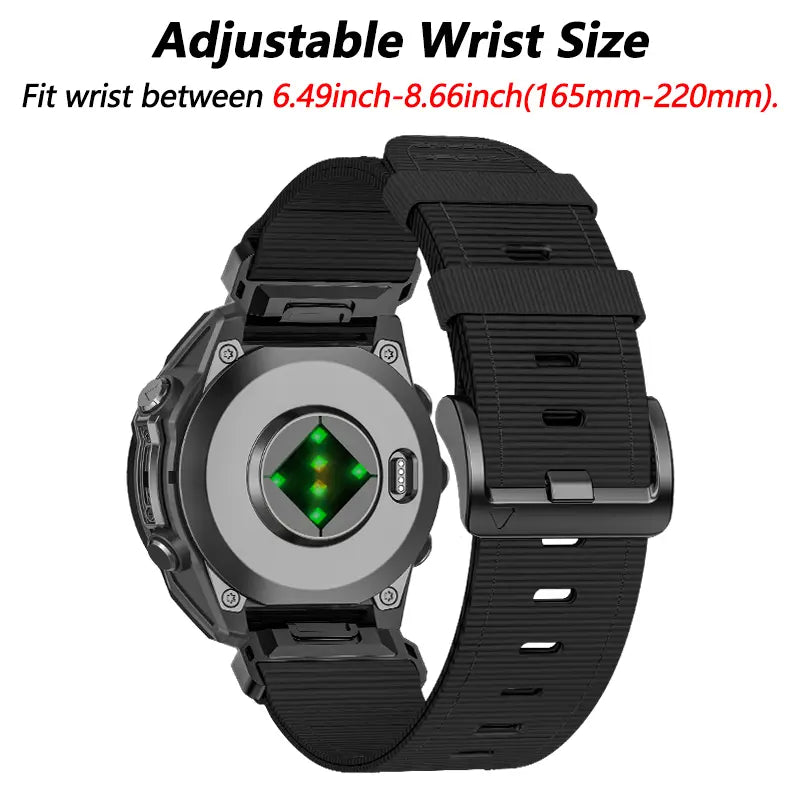Garmin Quatix 8 Pro - 47mm premium nylon gesp band (zwart)