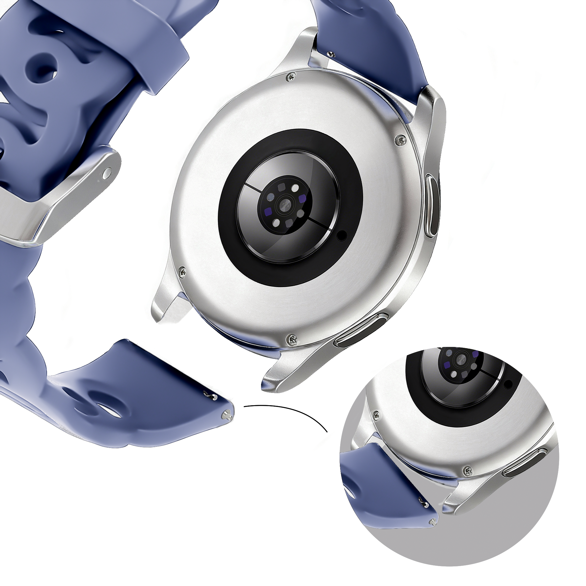 Bandz Amazfit GTS 2 siliconen band 'Chains' (lavendel)