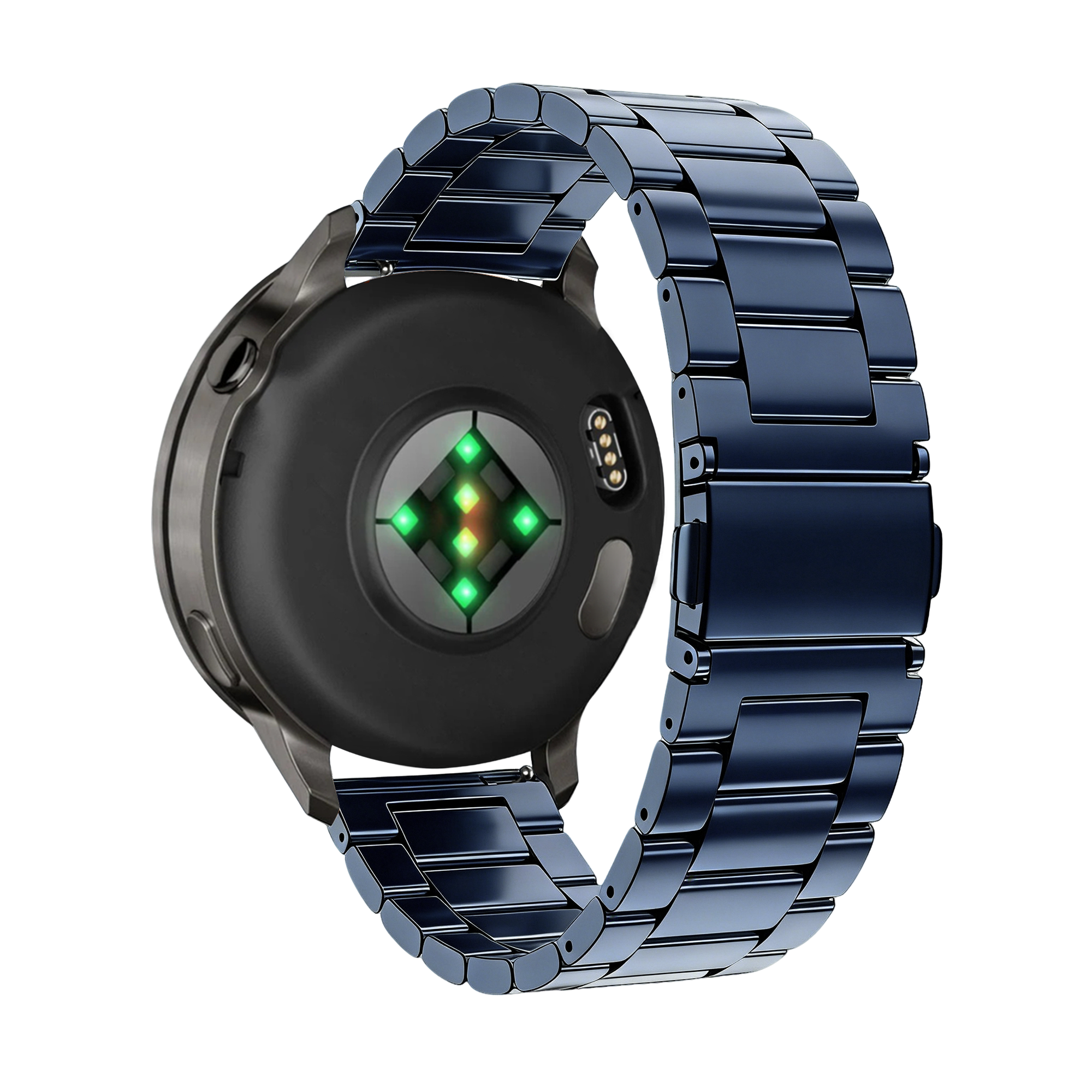 Bandz Garmin Forerunner 570 - 47mm stalen band 'Classic' (blauw)