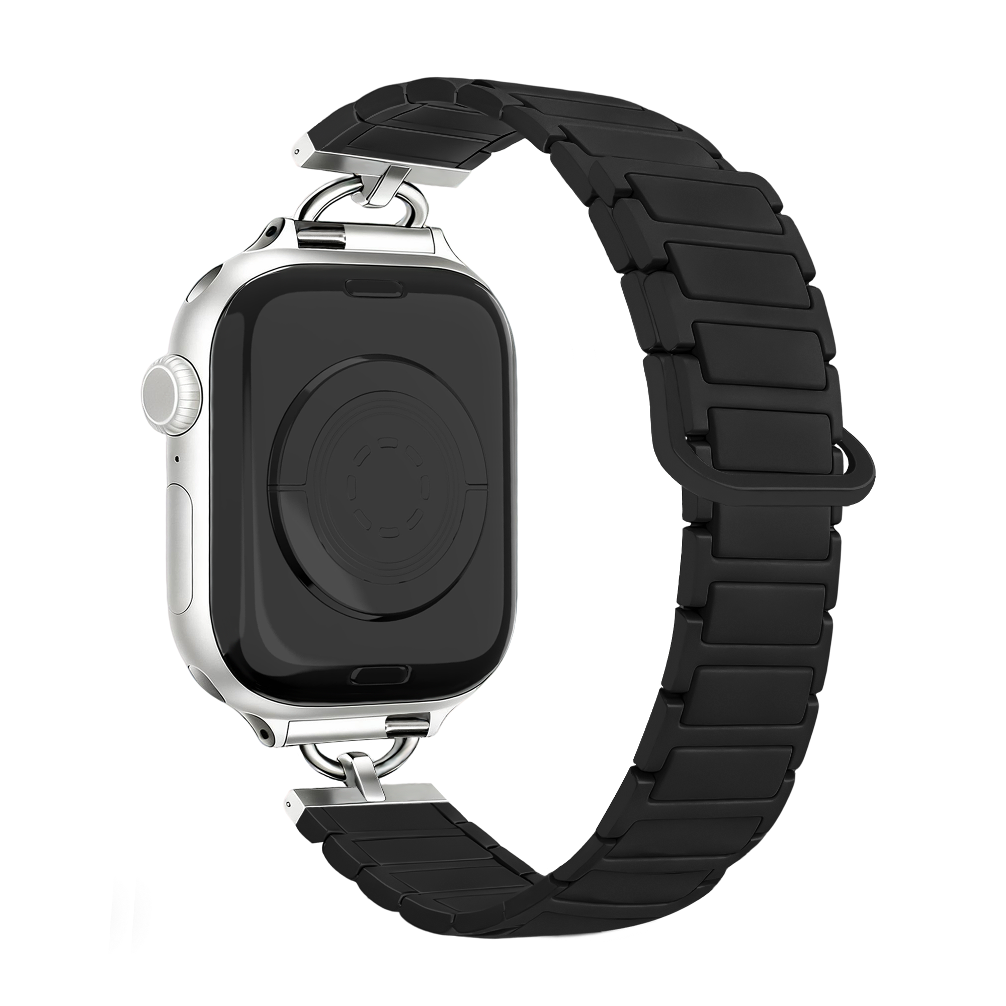 Bandz Apple Watch magnetische siliconen band 'Slim' (zwart)