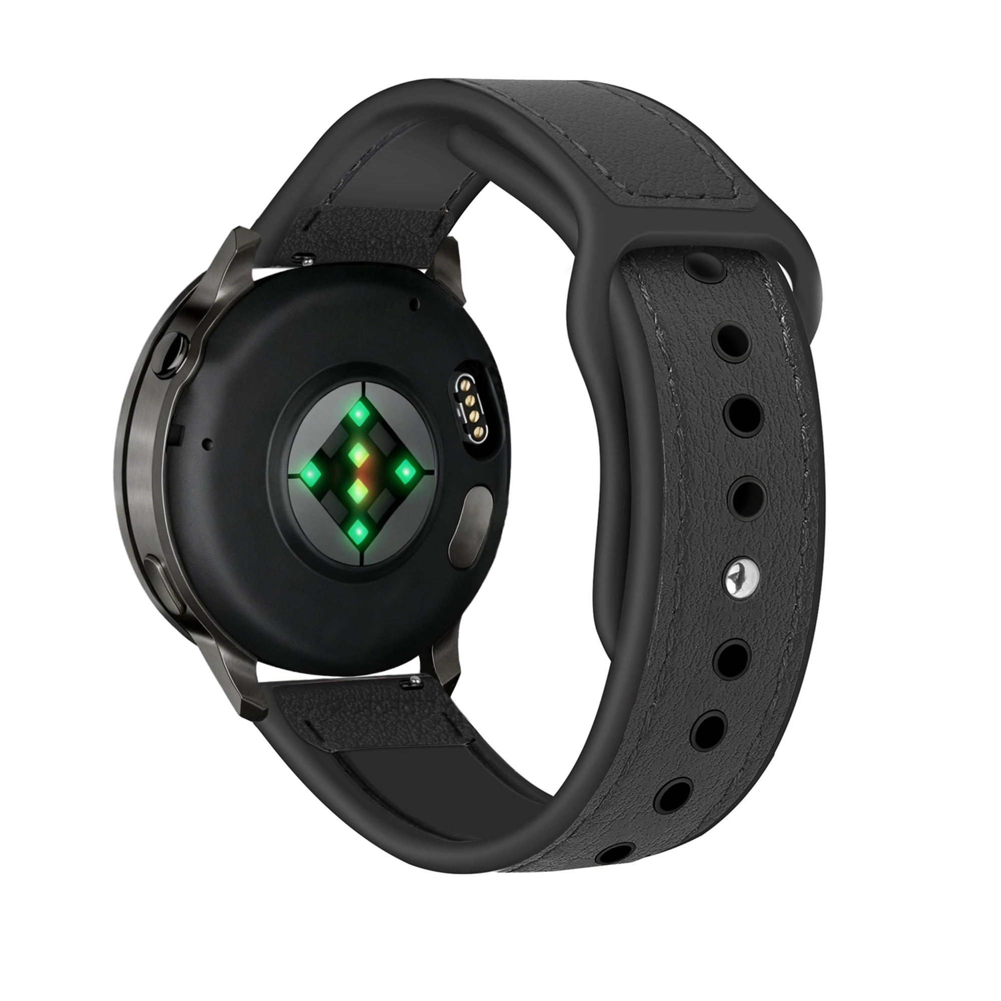 Bandz Garmin Approach S12 lederen band 'Hybrid' (zwart)
