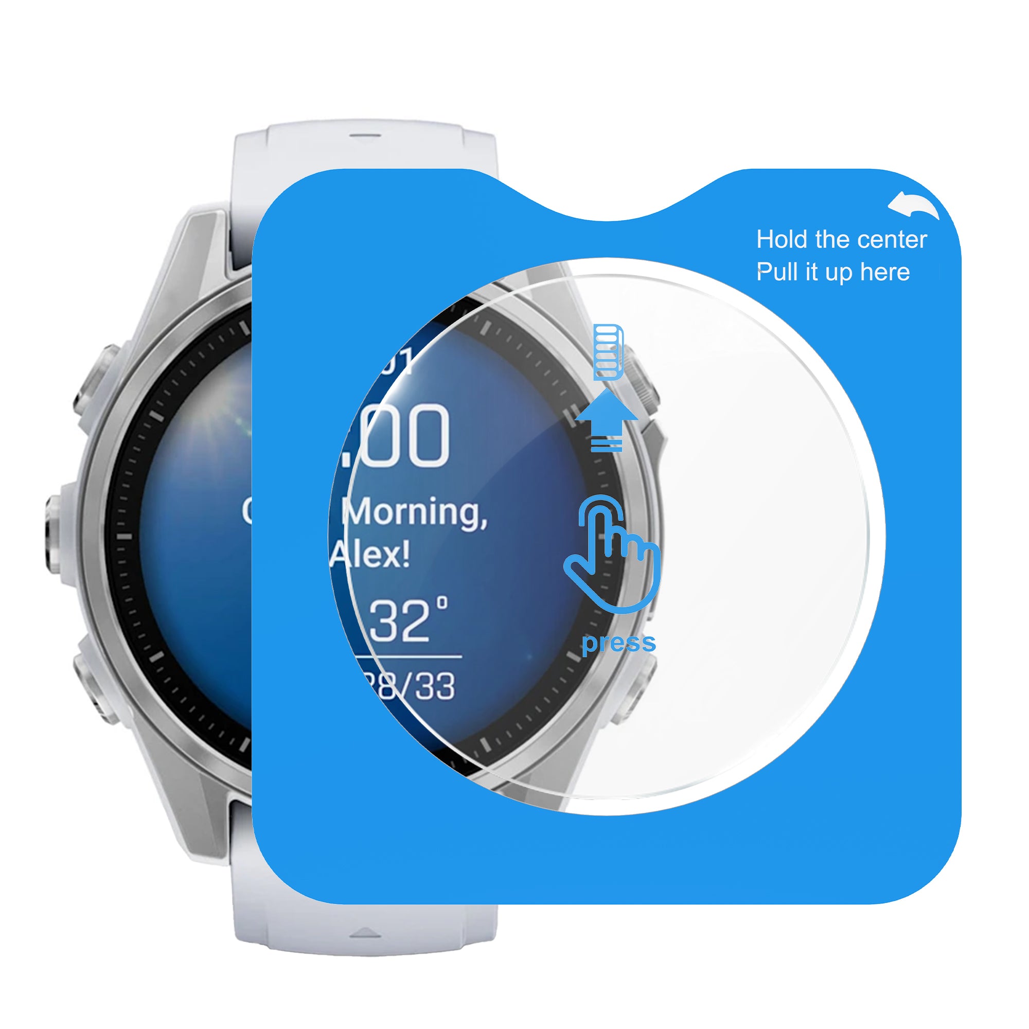 Screenprotector met One-Click tool - Garmin Fenix 8 - 43mm