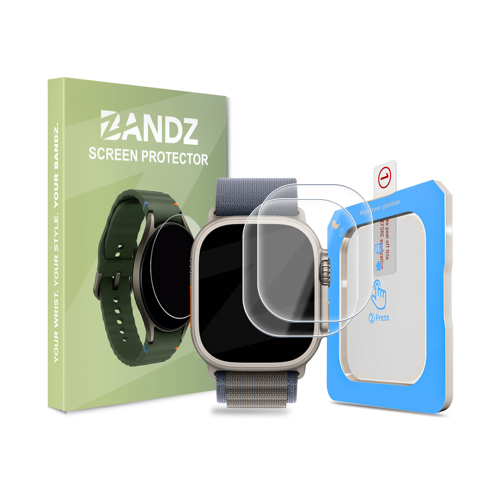 Bandz Apple Watch Ultra screenprotector met One-Click tool
