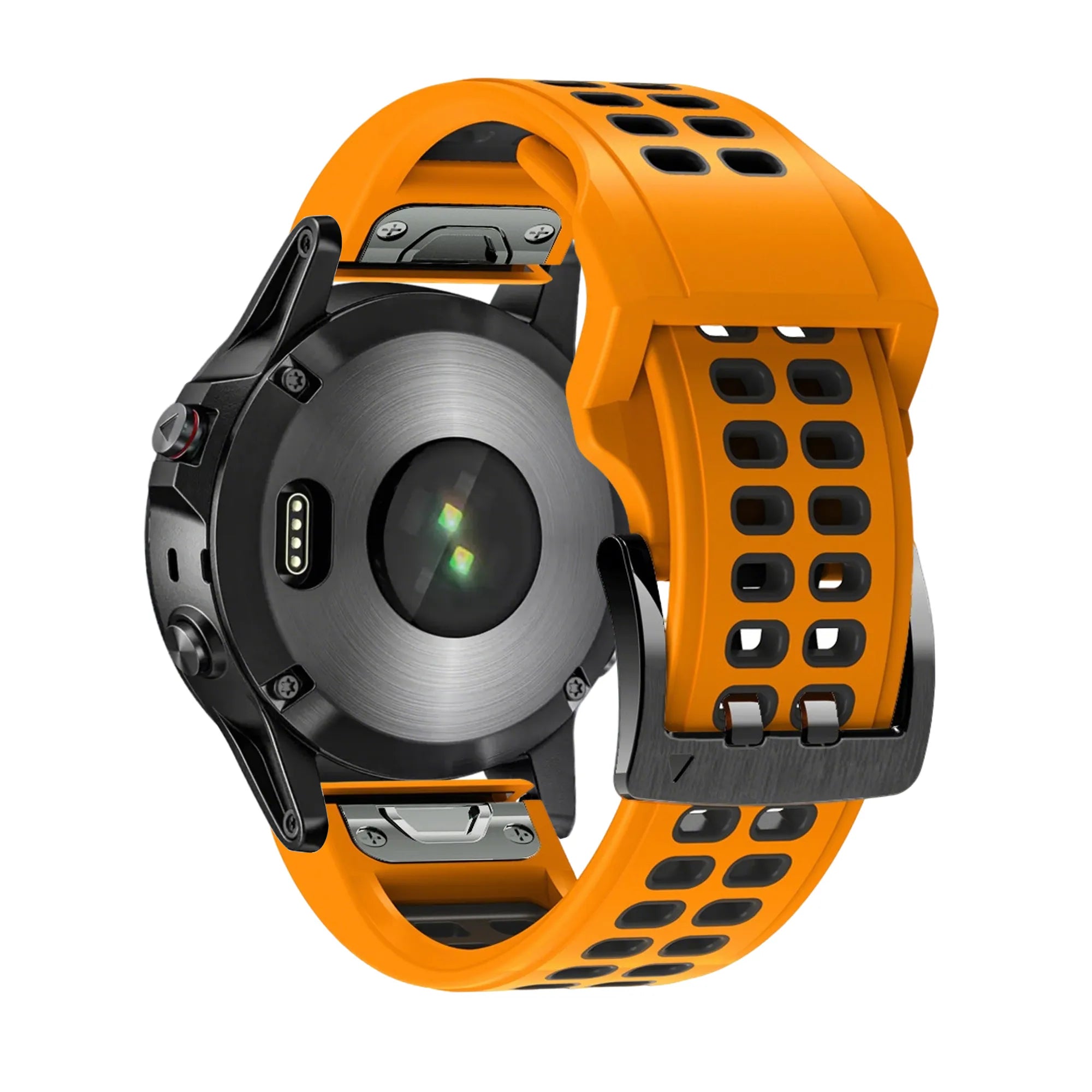 Bandz Garmin Fenix 8 - 47mm Buckled Sport Strap (Orange/Black)