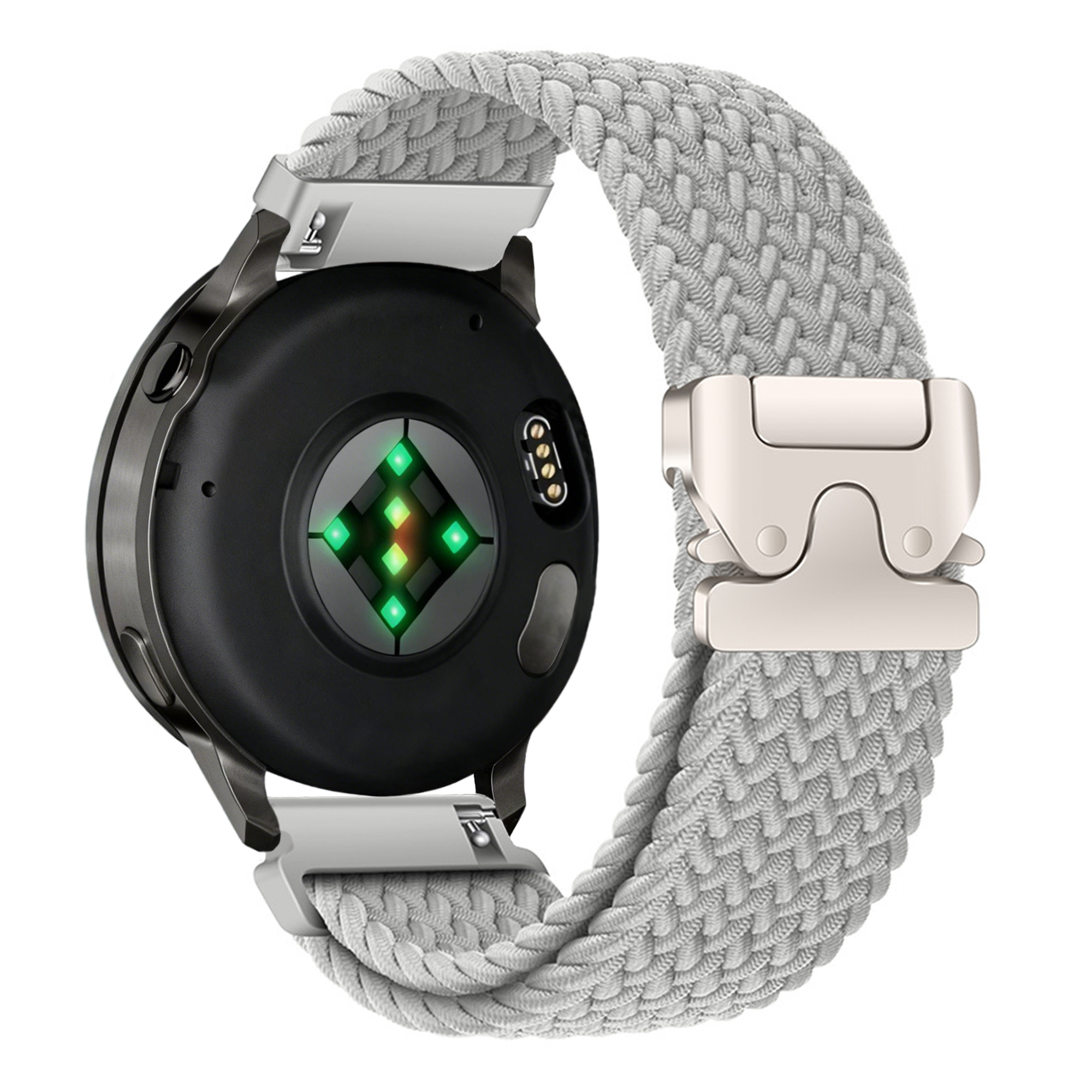 Bandz Garmin Forerunner 265 gevlochten band 'Parachute' (lichtgrijs)