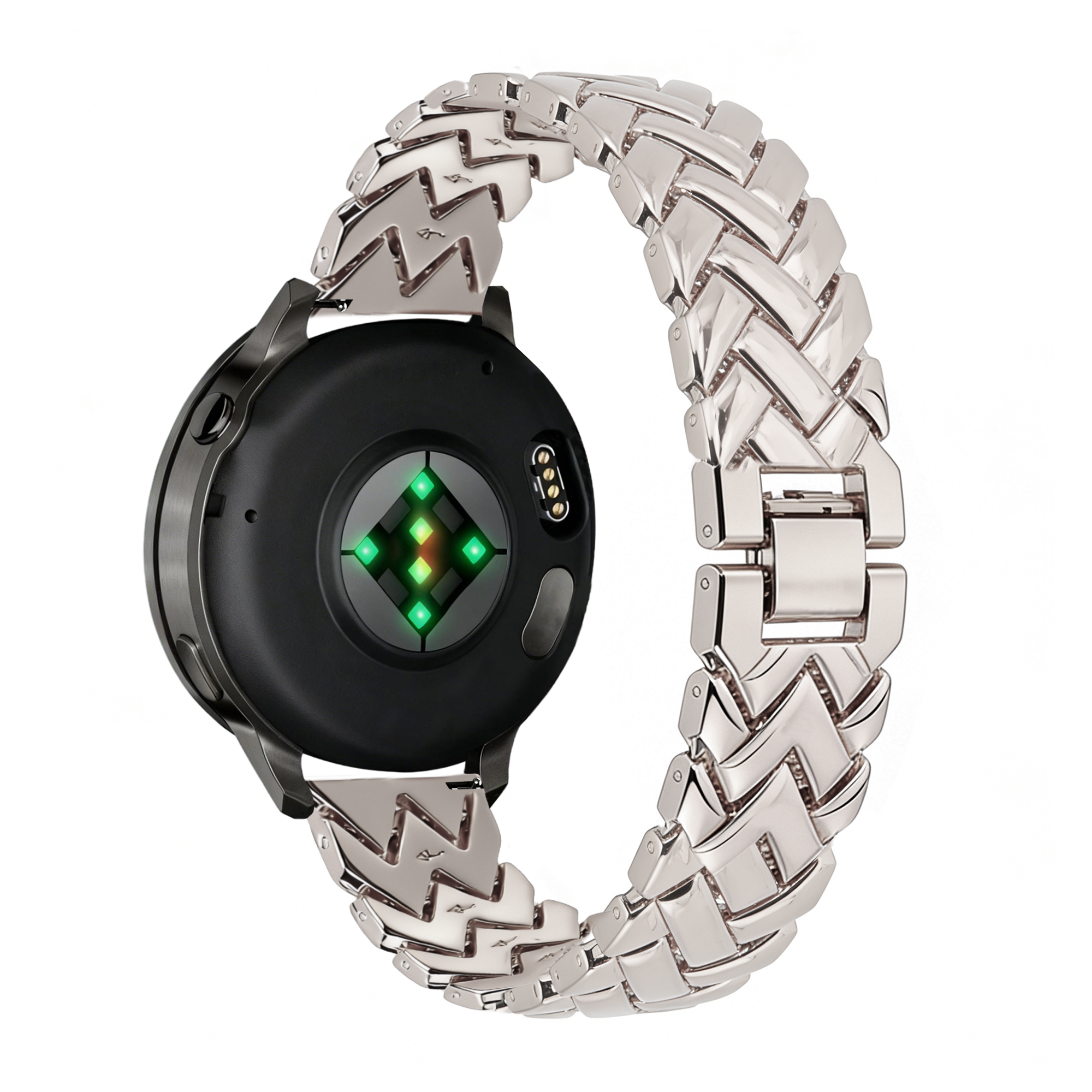 Bandz Garmin Vivomove 3s metalen band 'V-type' (sterrenlicht)