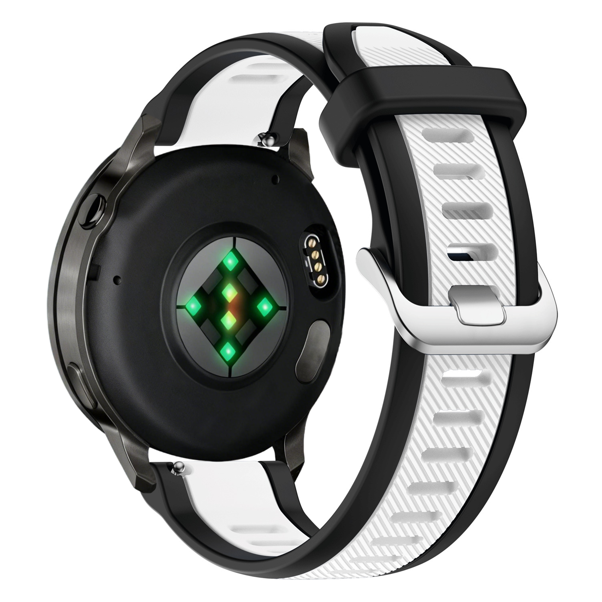 Bandz Garmin Vivoactive 3 Dual Buckled Sport Strap (Black/White)