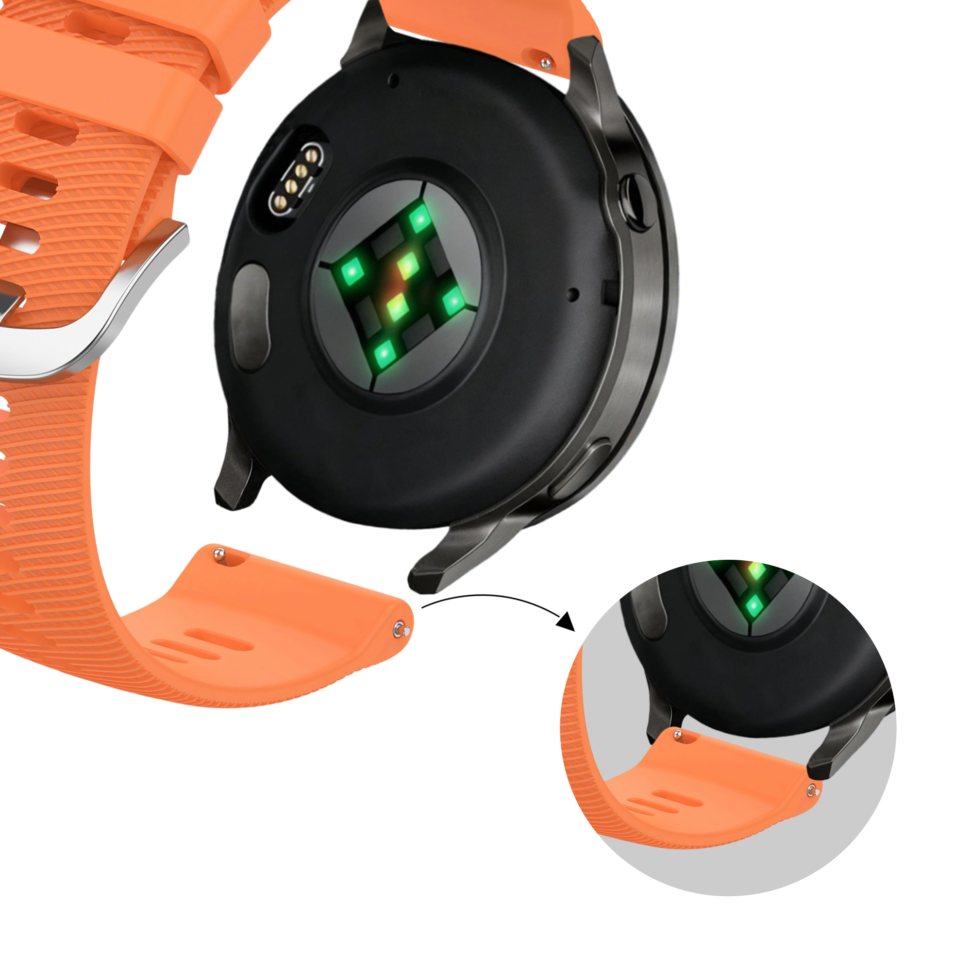 Bandz Garmin Venu 2s siliconen band 'Deluxe' (oranje)