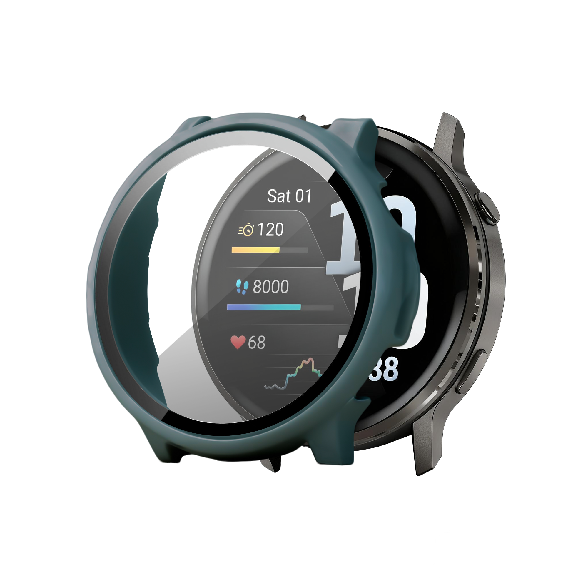 Bandz Garmin Venu 4 - 45mm PC hoesje met glas (groen)