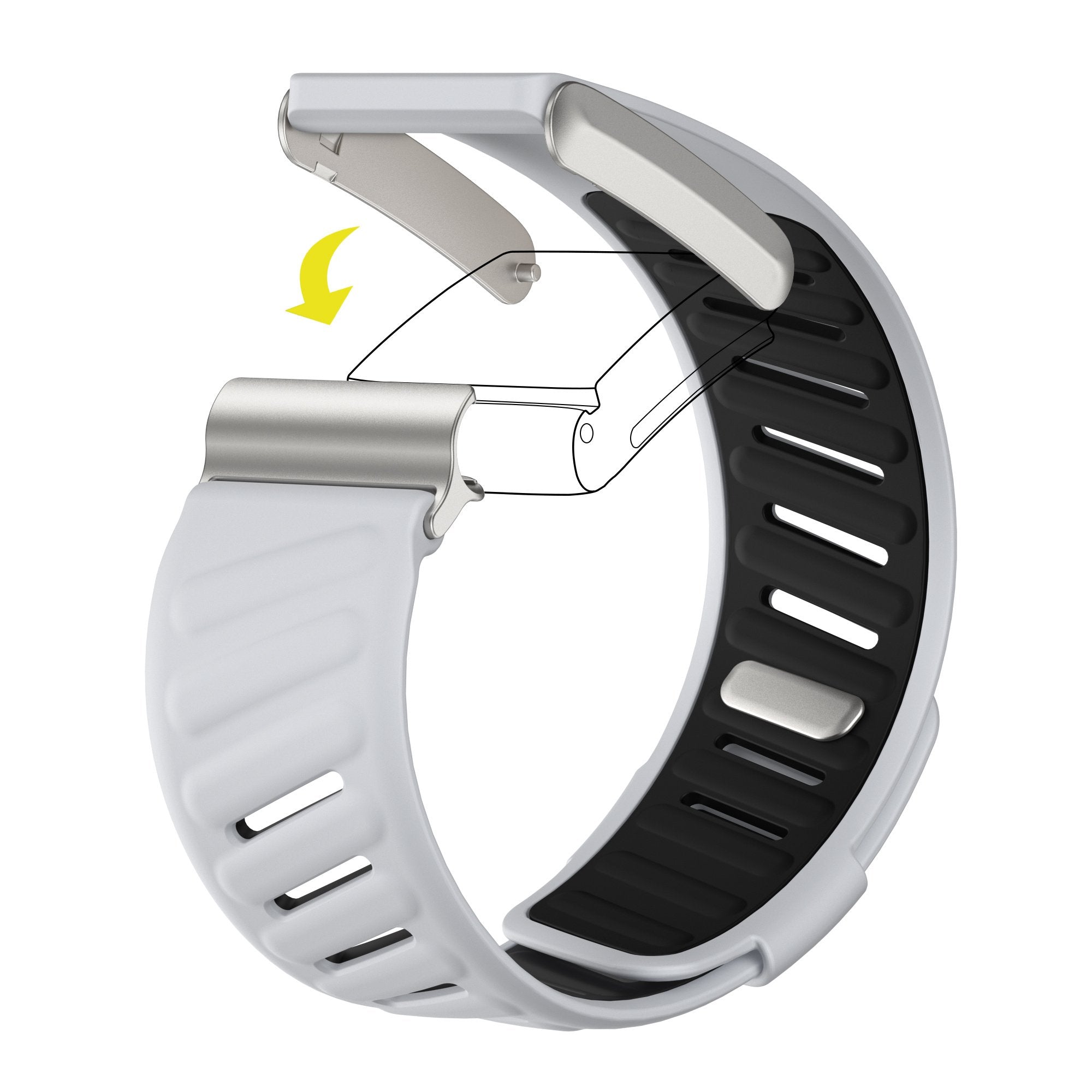 Sport bandje geschikt voor Whoop 4.0 (lichtgrijs/zwart)