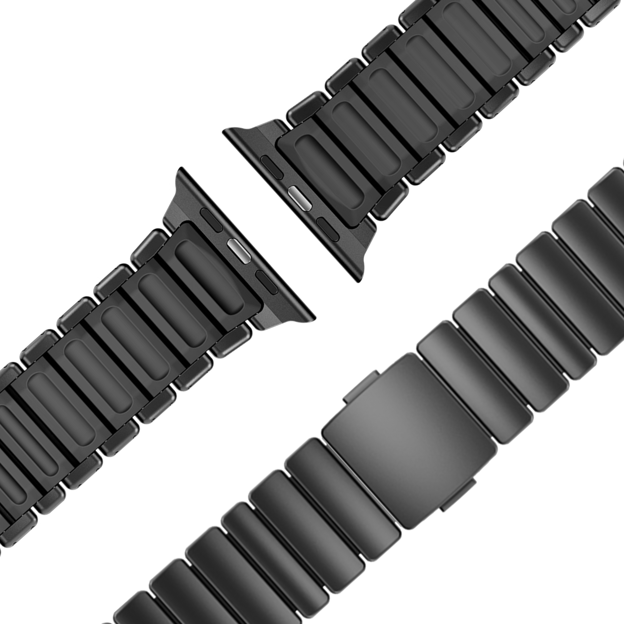 Bandz Apple Watch titanium band 'Hybrid' (zwart)