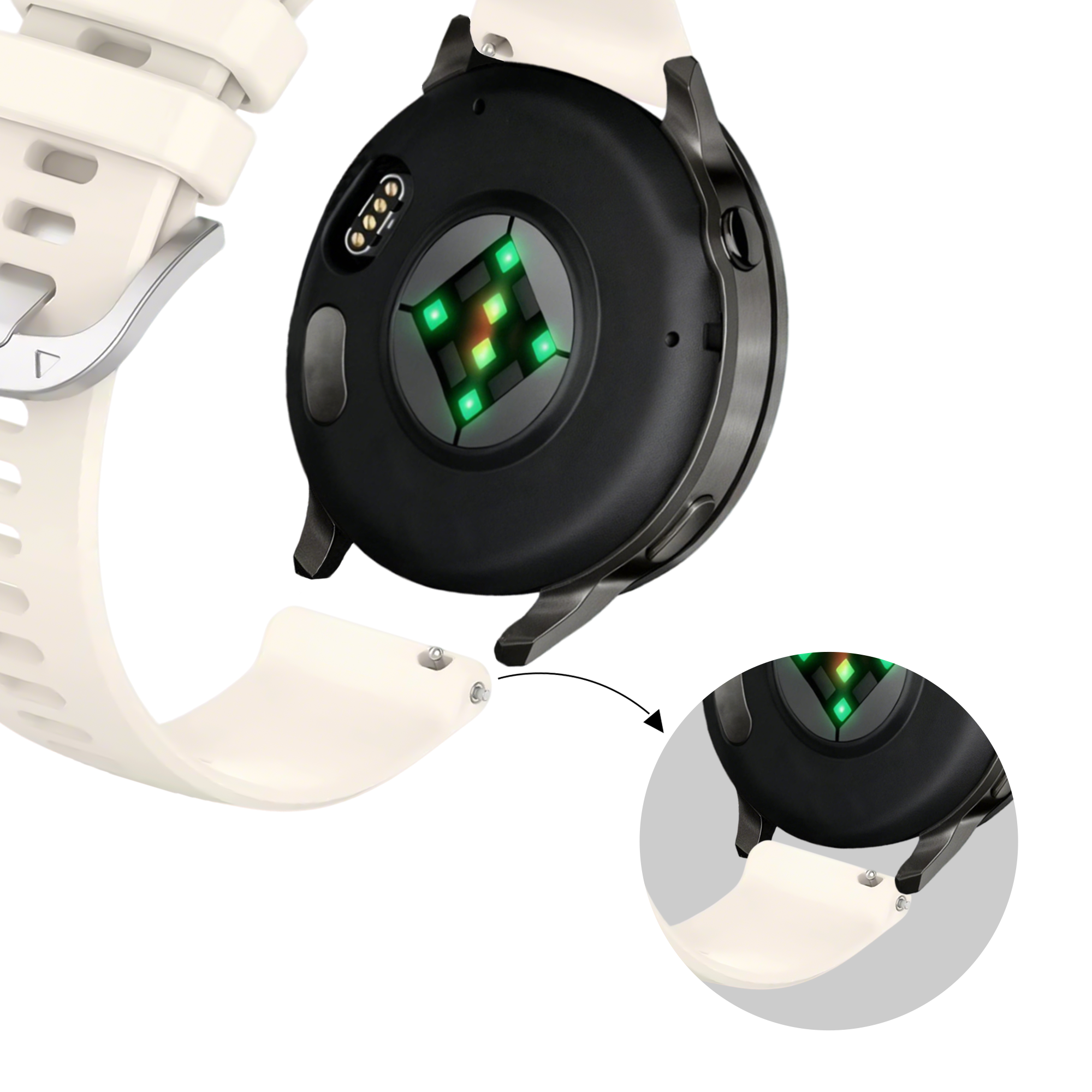 Bandz Garmin Vivomove 3s siliconen band 'Classic' (sterrenlicht)