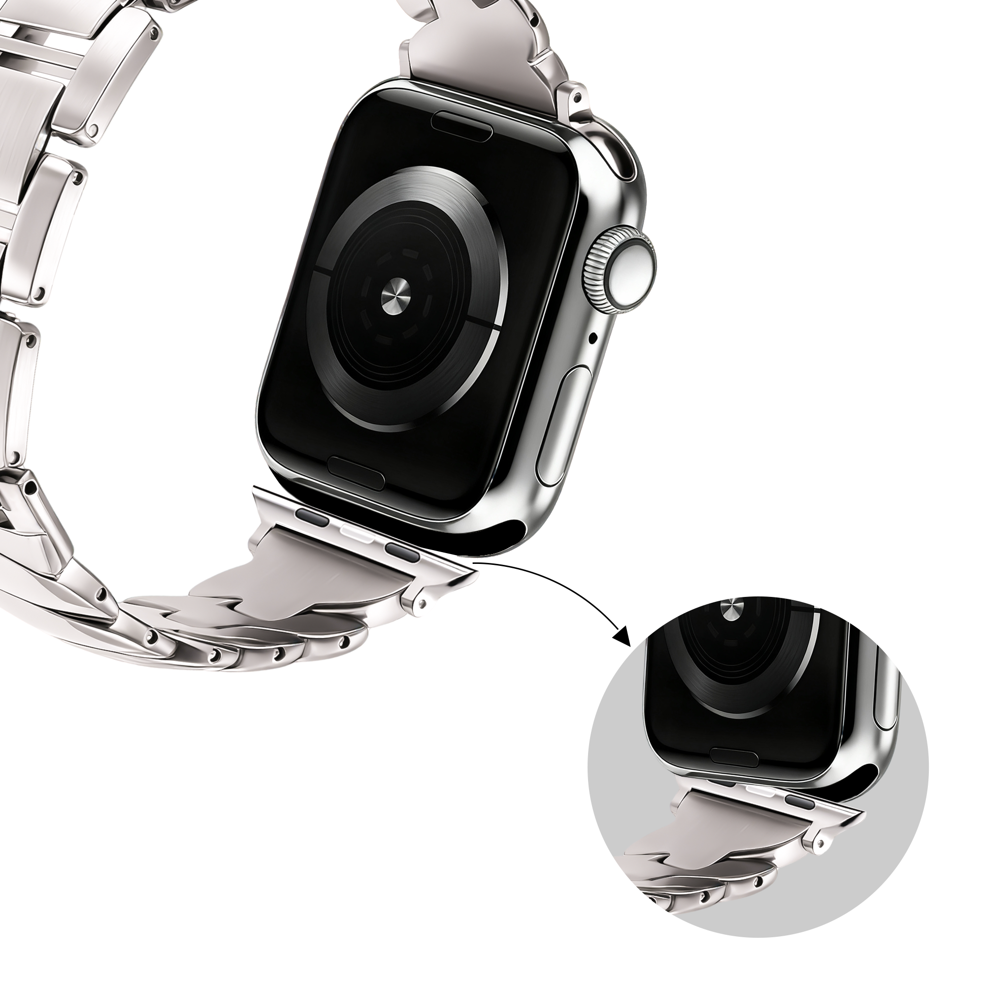 Bandz Apple Watch luxe metalen band 'Twisted' (sterrenlicht)