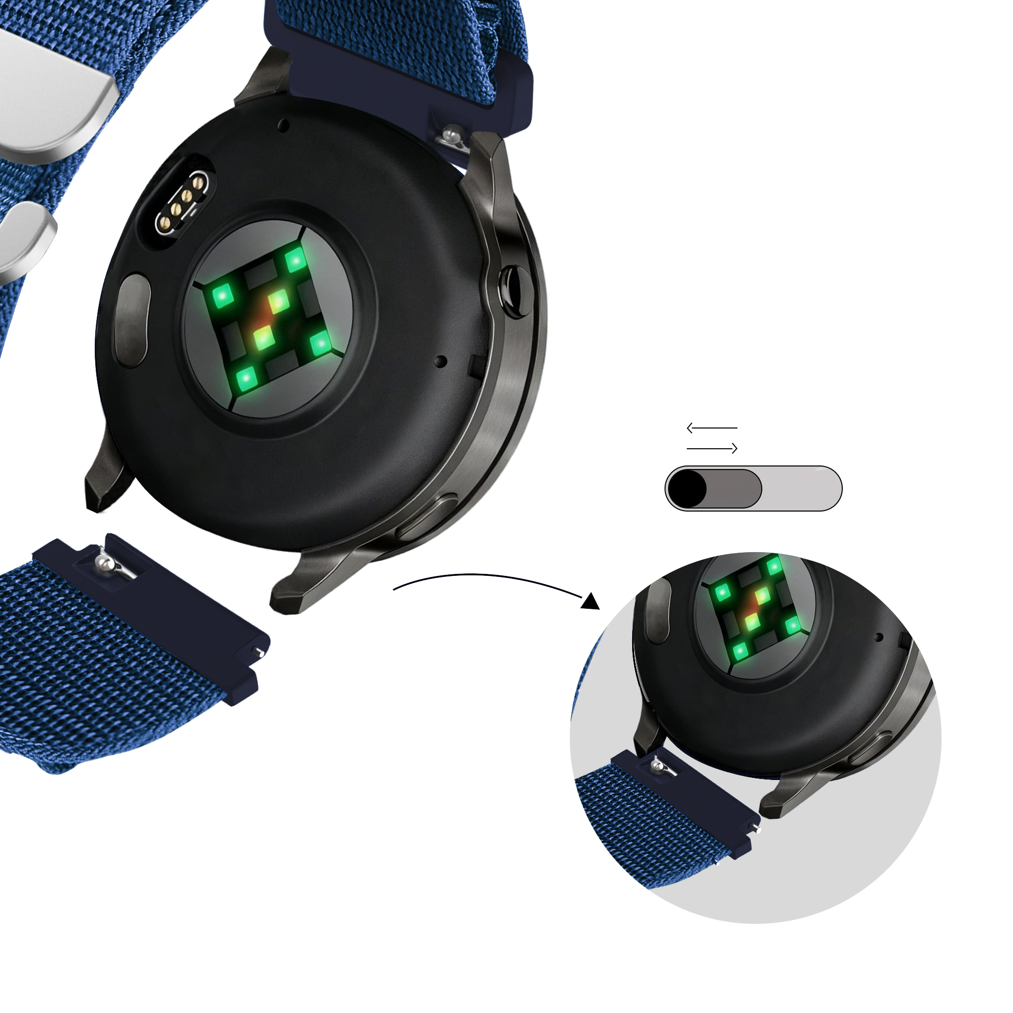 Bandz Garmin Venu 2 Alpine Nylon Strap (Blue)