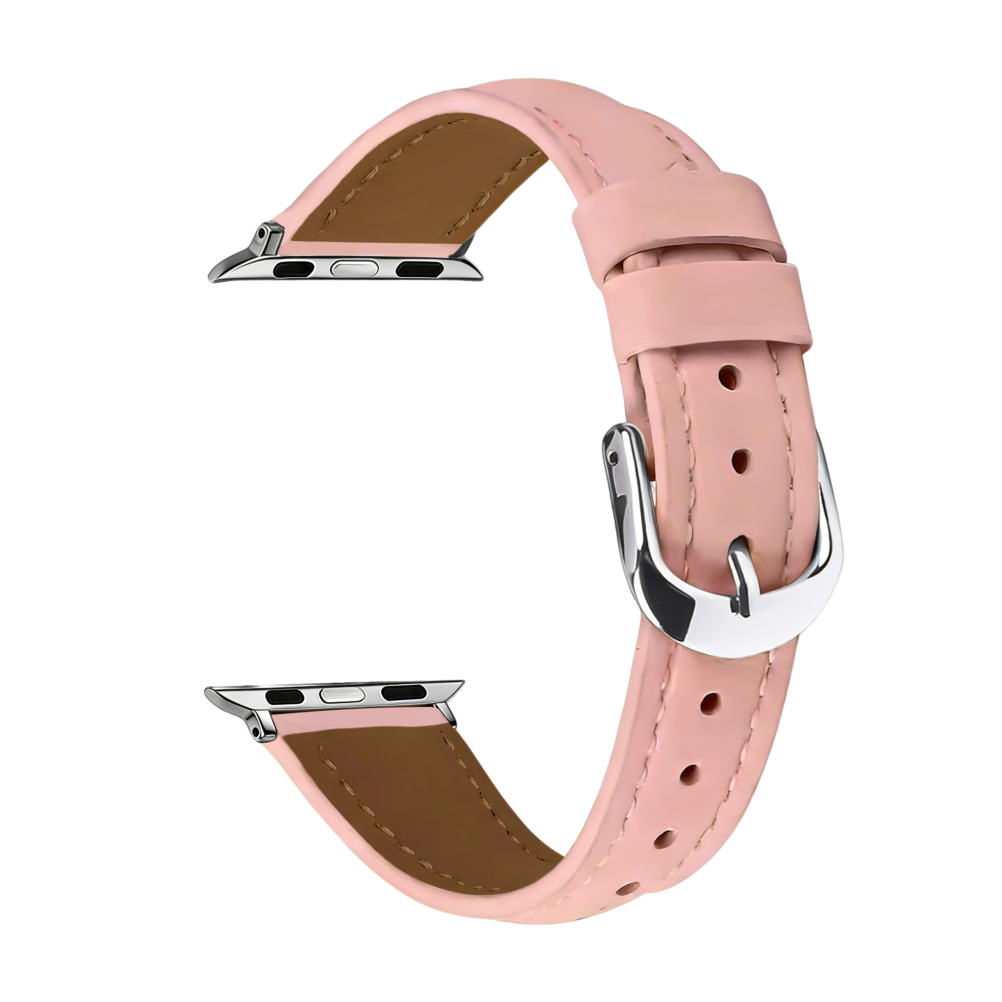 Apple Watch slimfit leren band (roze)
