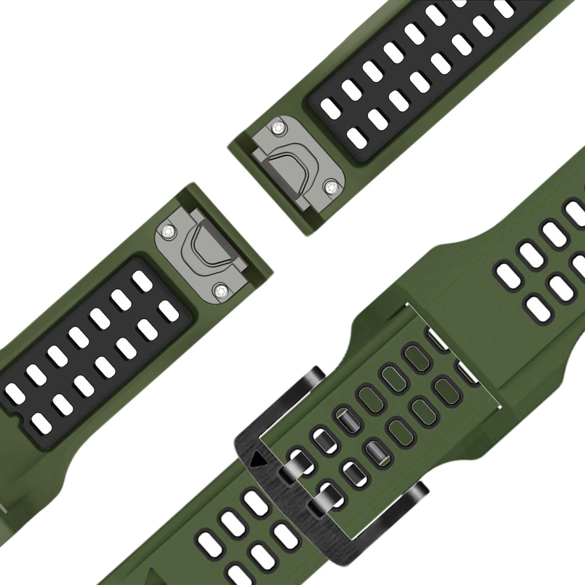 Bandz Garmin Forerunner 745 dual sport gesp band (groen/zwart)