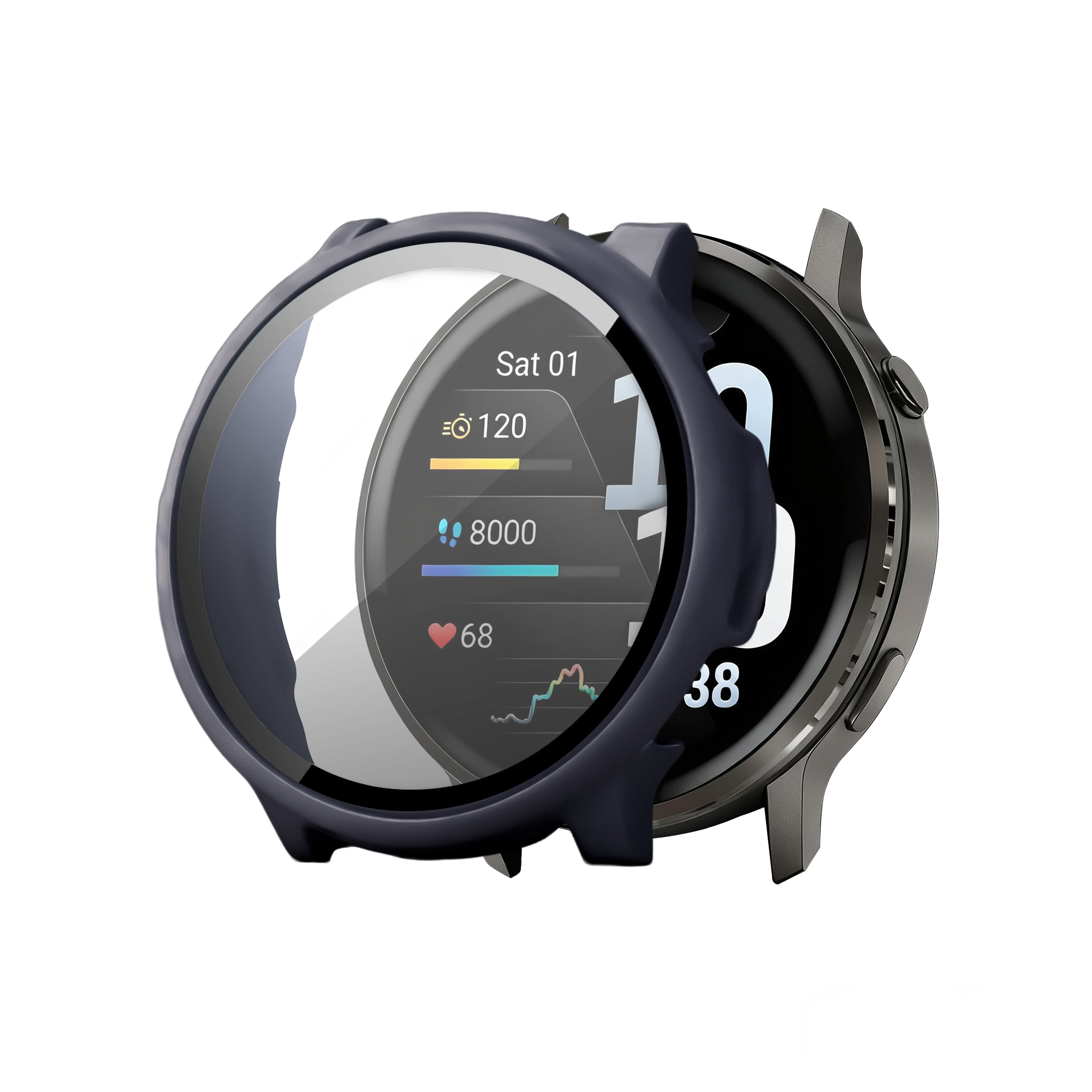 Bandz Garmin Venu 4 - 45mm PC hoesje met glas (blauw)