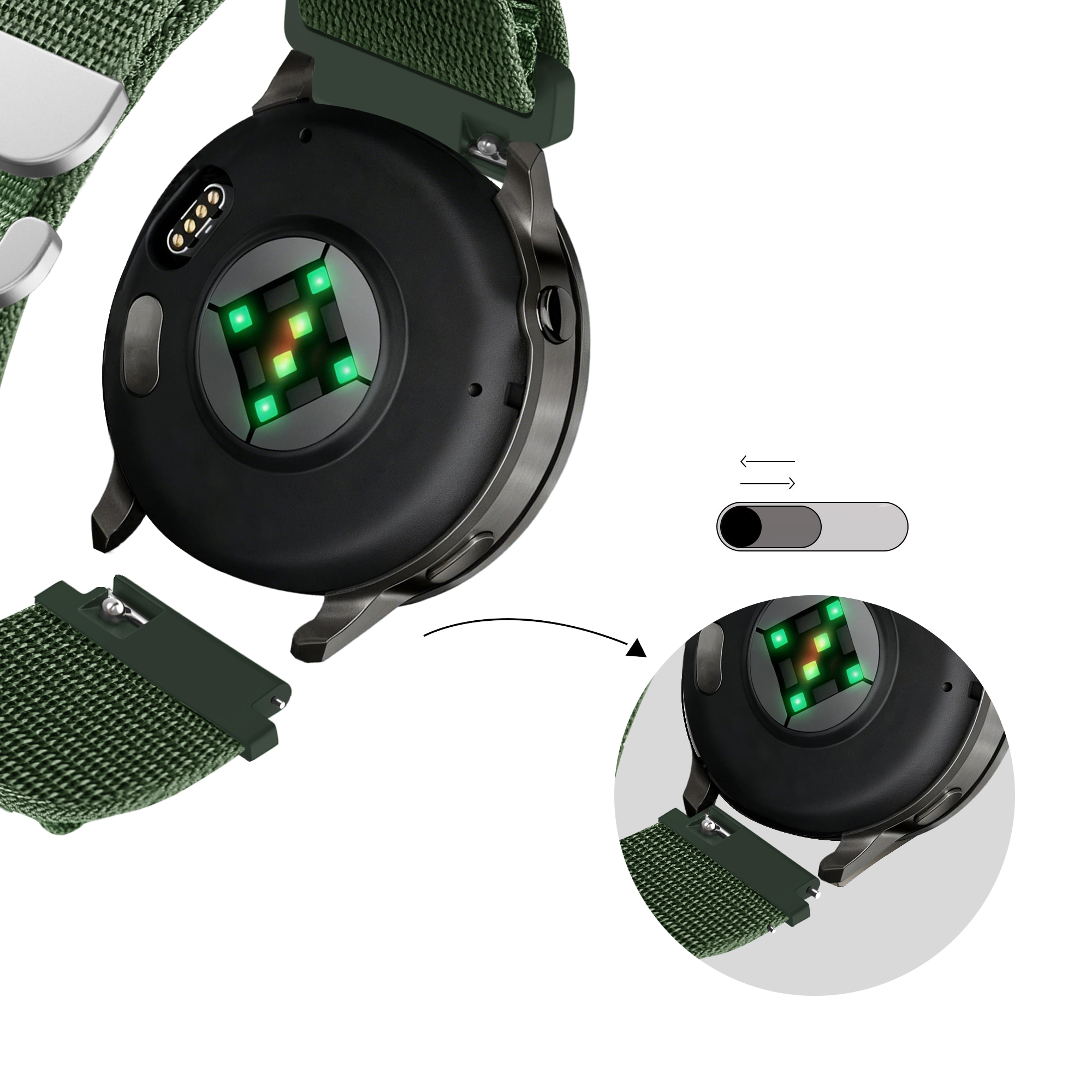 Bandz Garmin Venu 3 Alpine nylon band (groen)