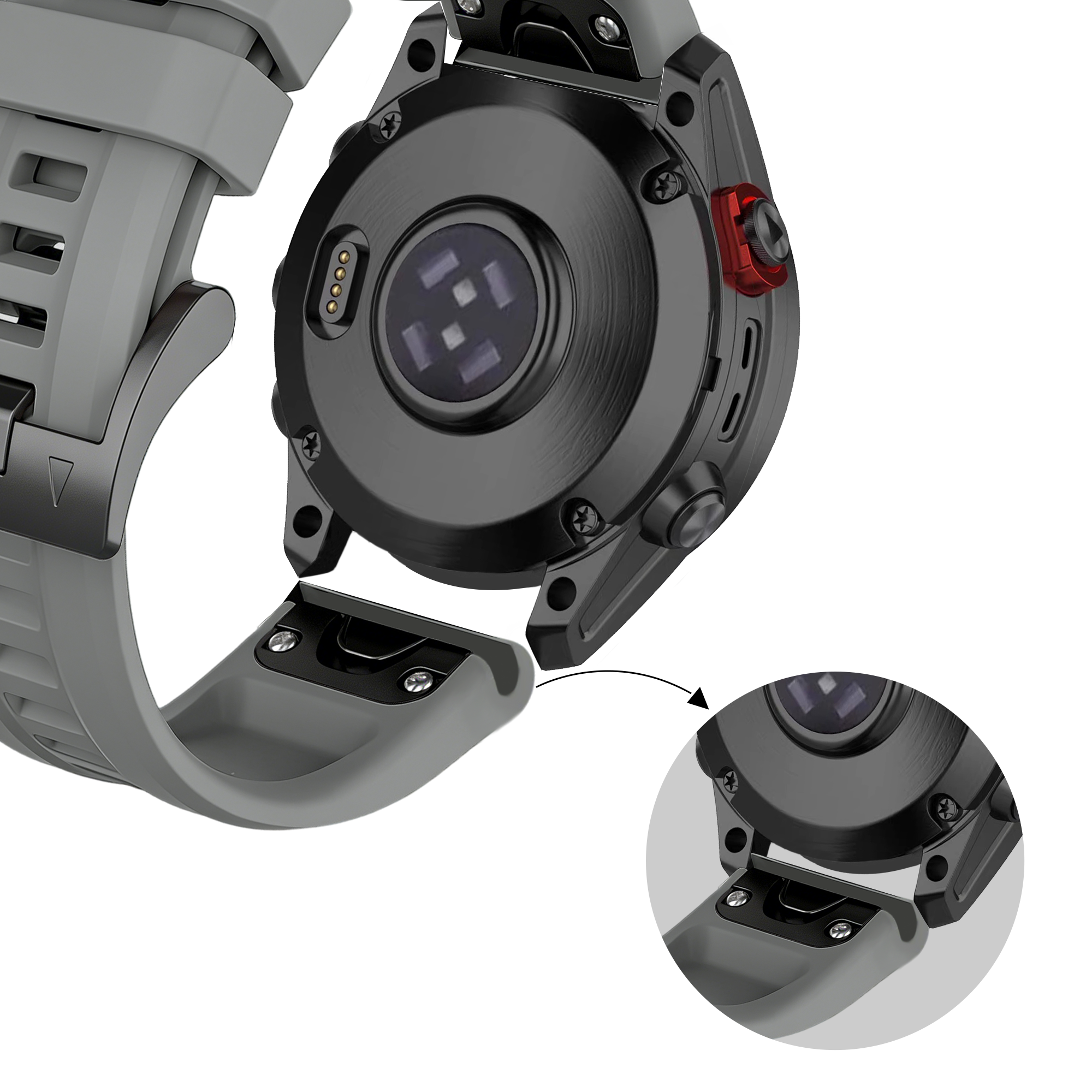 Bandz Garmin Descent Mk1 siliconen band 'Classic' (grijs)