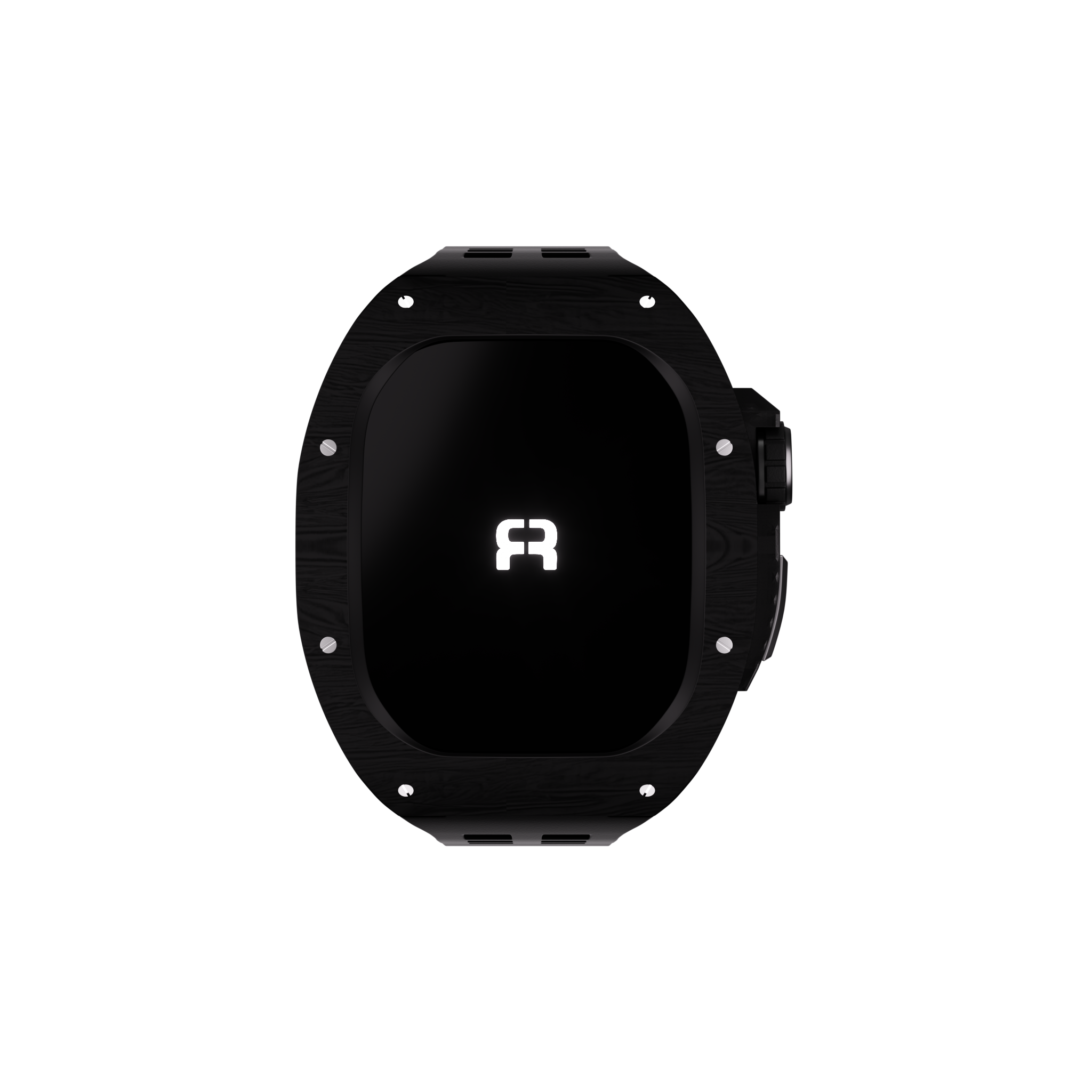 Reqior Apple Watch 45mm polymer case met rubberen band (carbon zwart)