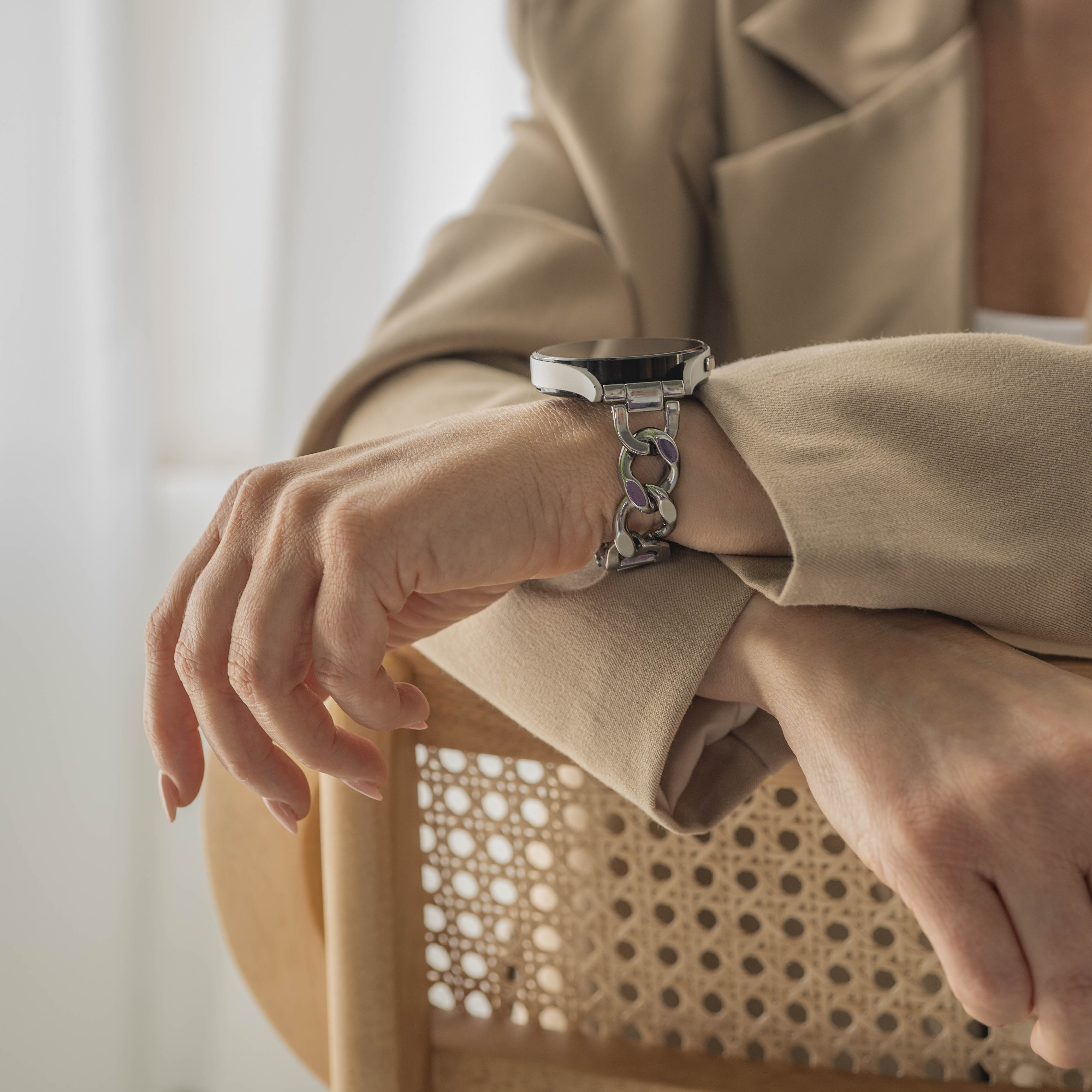 Withings ScanWatch Nova steel chain band (zilver)