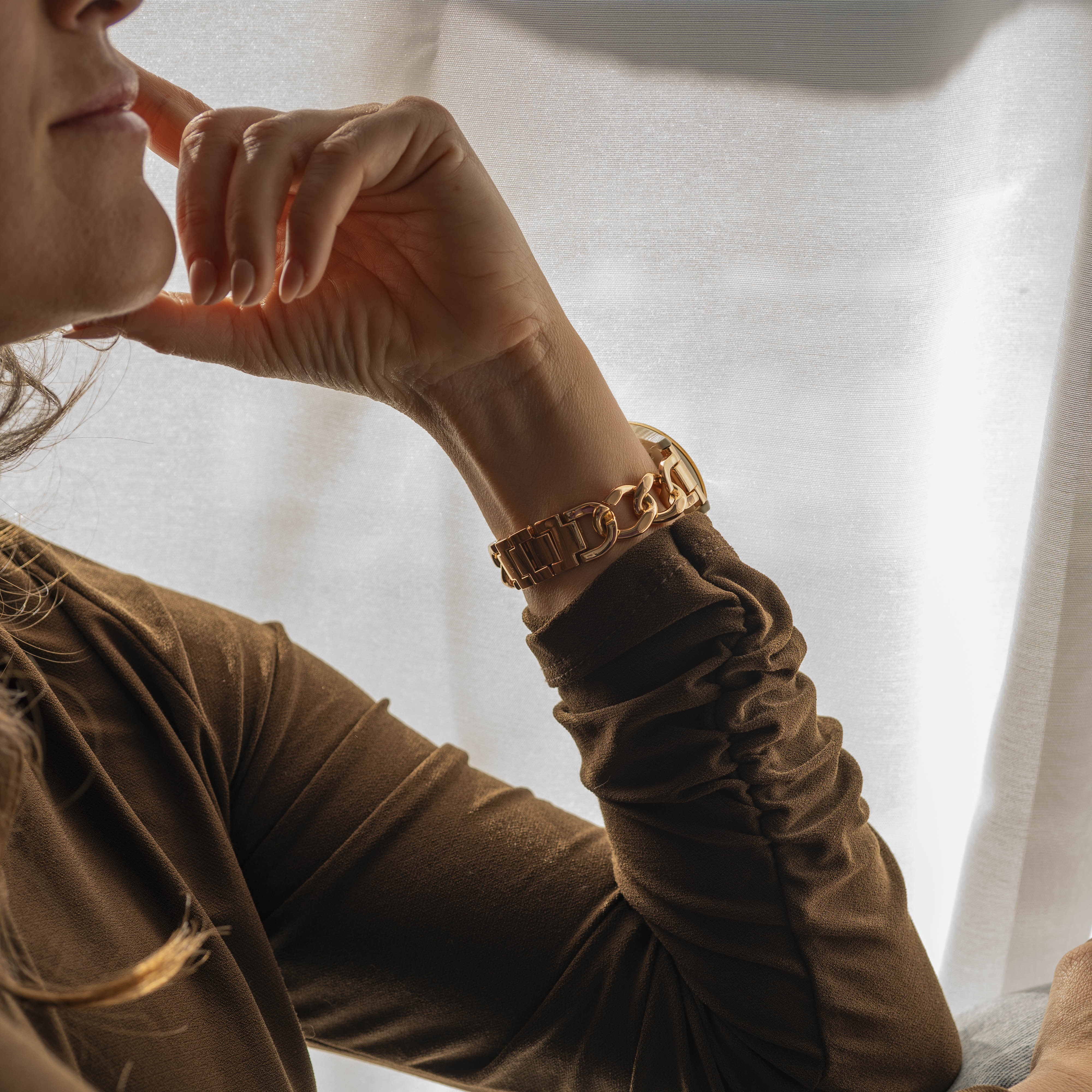 Amazfit Bip 3 (Pro) steel chain band (rosé goud)