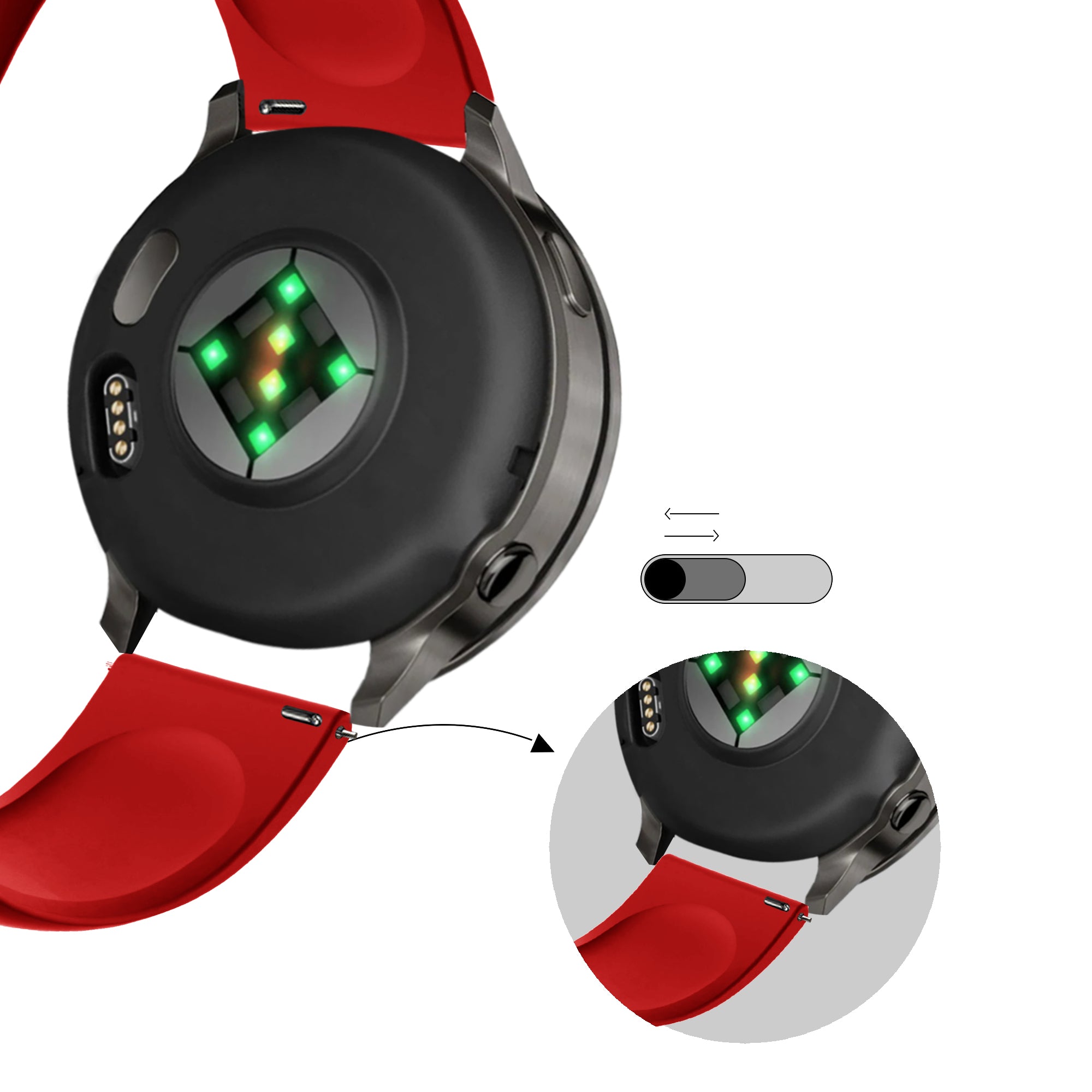 Bandz Garmin Approach S50 sport band 'Deluxe' (rood)