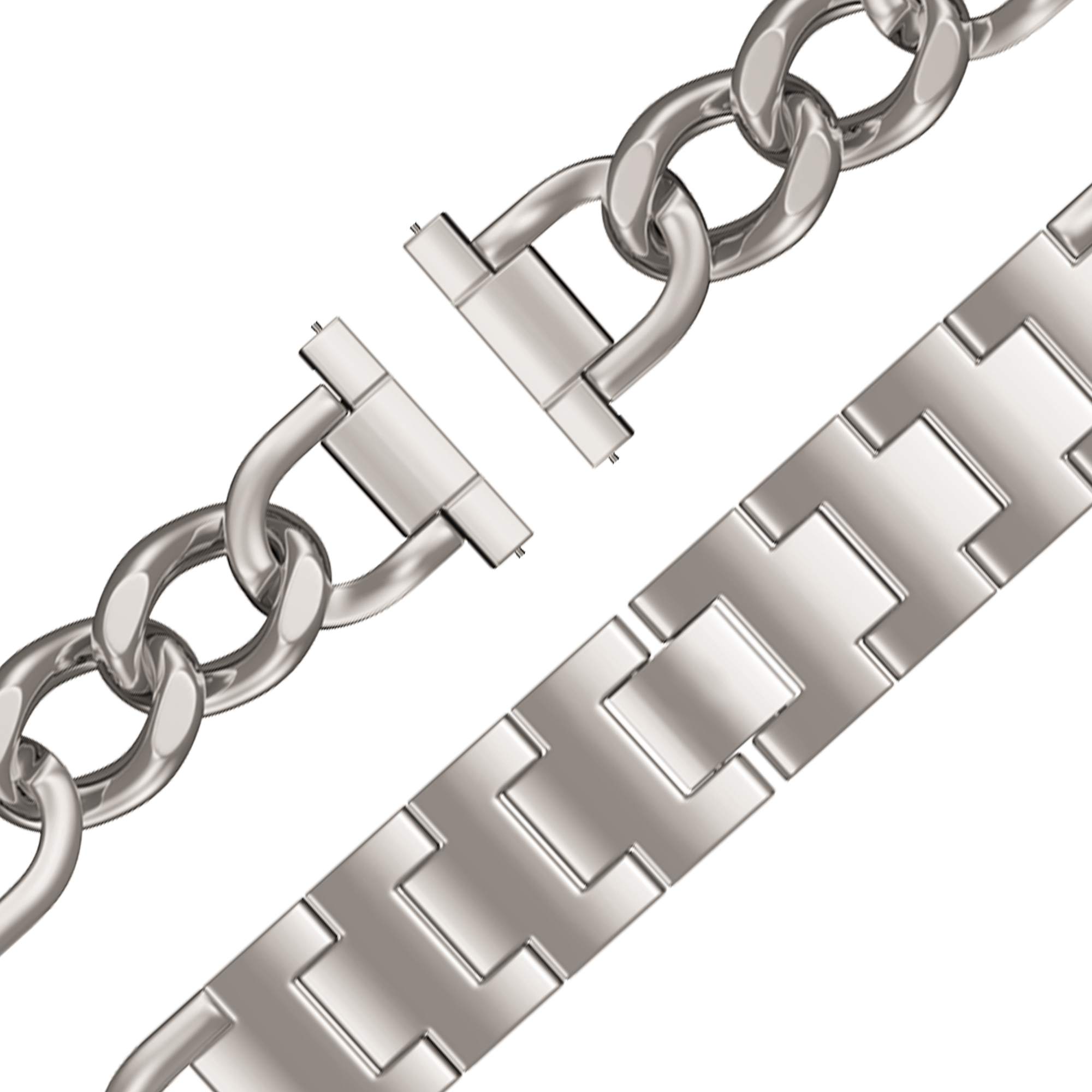 Bandz Garmin Forerunner 255s Metal Strap 'Chains' (Starlight)