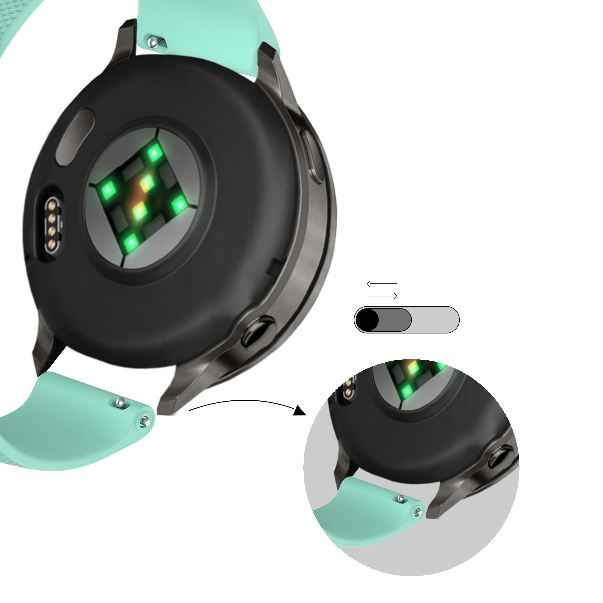 Bandz Garmin Venu 3 siliconen band 'Premium' (aqua)