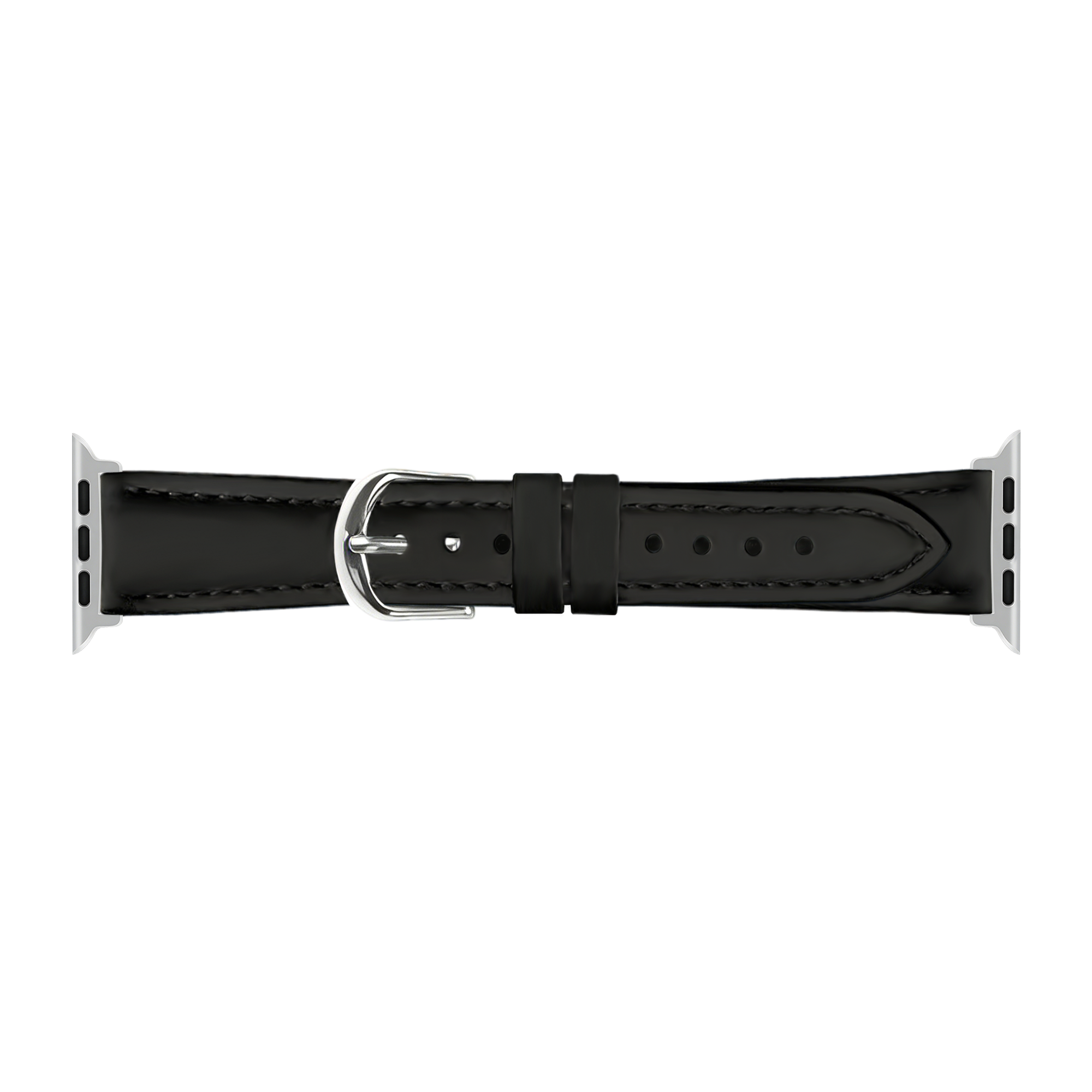 Apple Watch slimfit leren band (zwart)