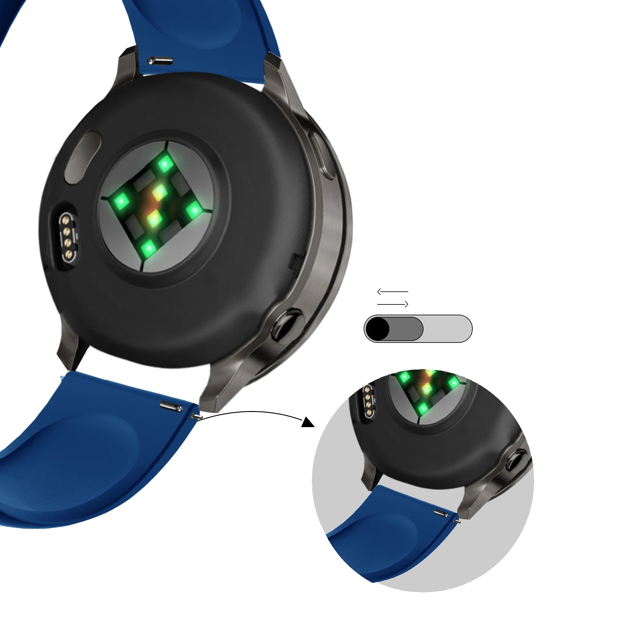 Bandz Garmin Approach S50 sport band 'Deluxe' (royaal blauw)