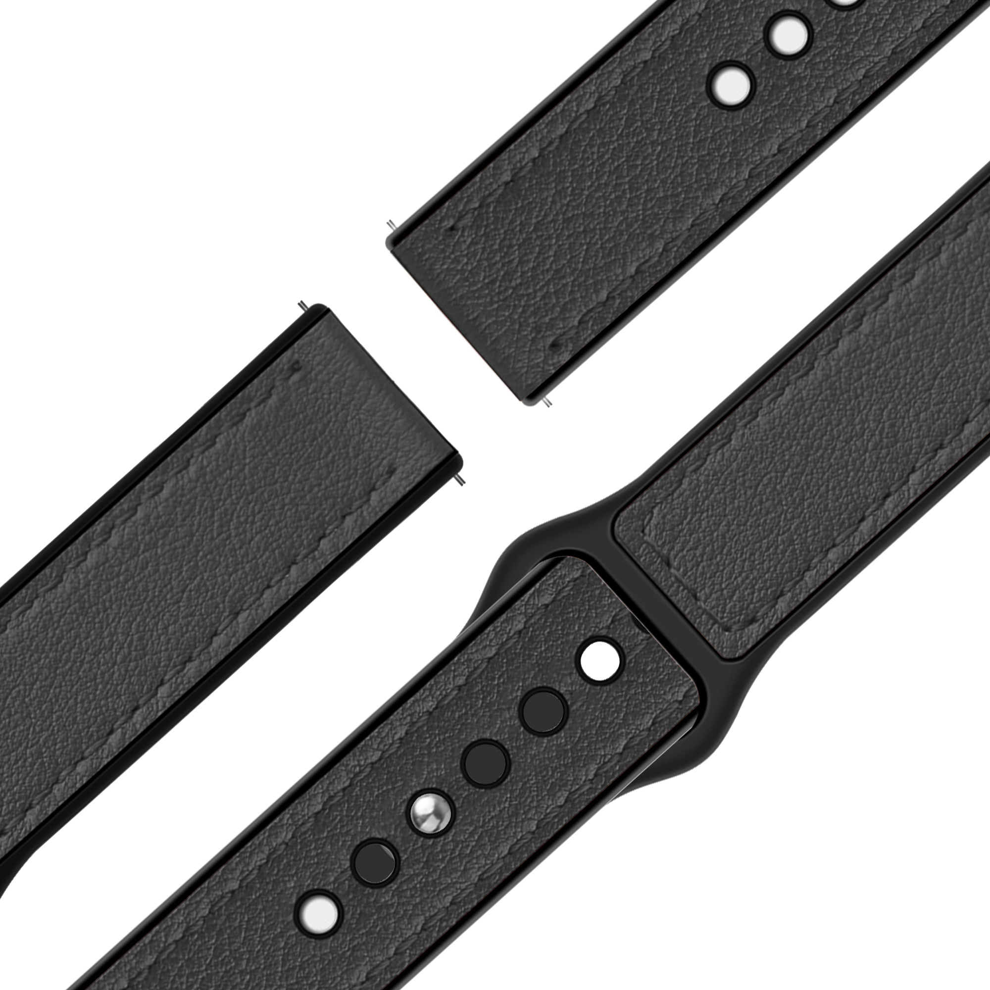 Bandz Garmin Approach S12 lederen band 'Hybrid' (zwart)