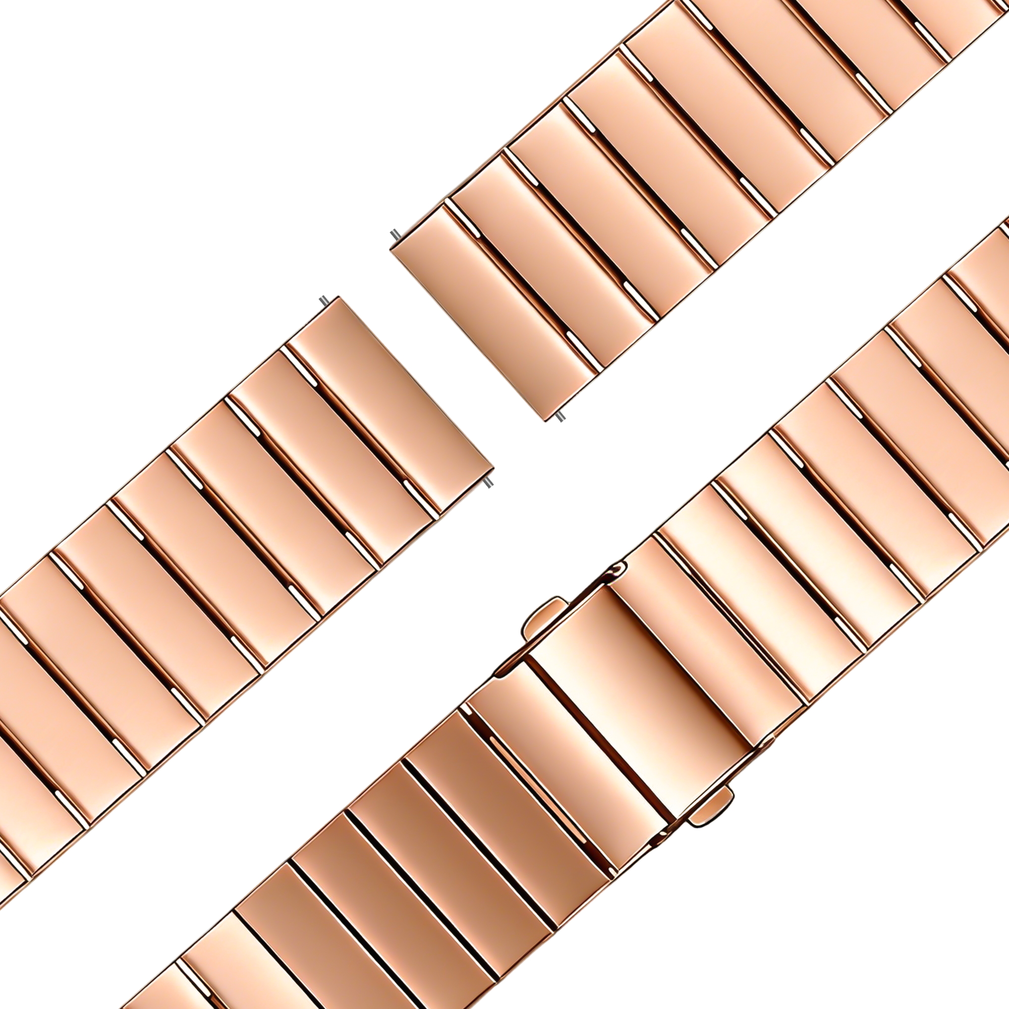 Bandz Garmin Venu SQ 2 stalen band 'One Bead' (rosé goud)