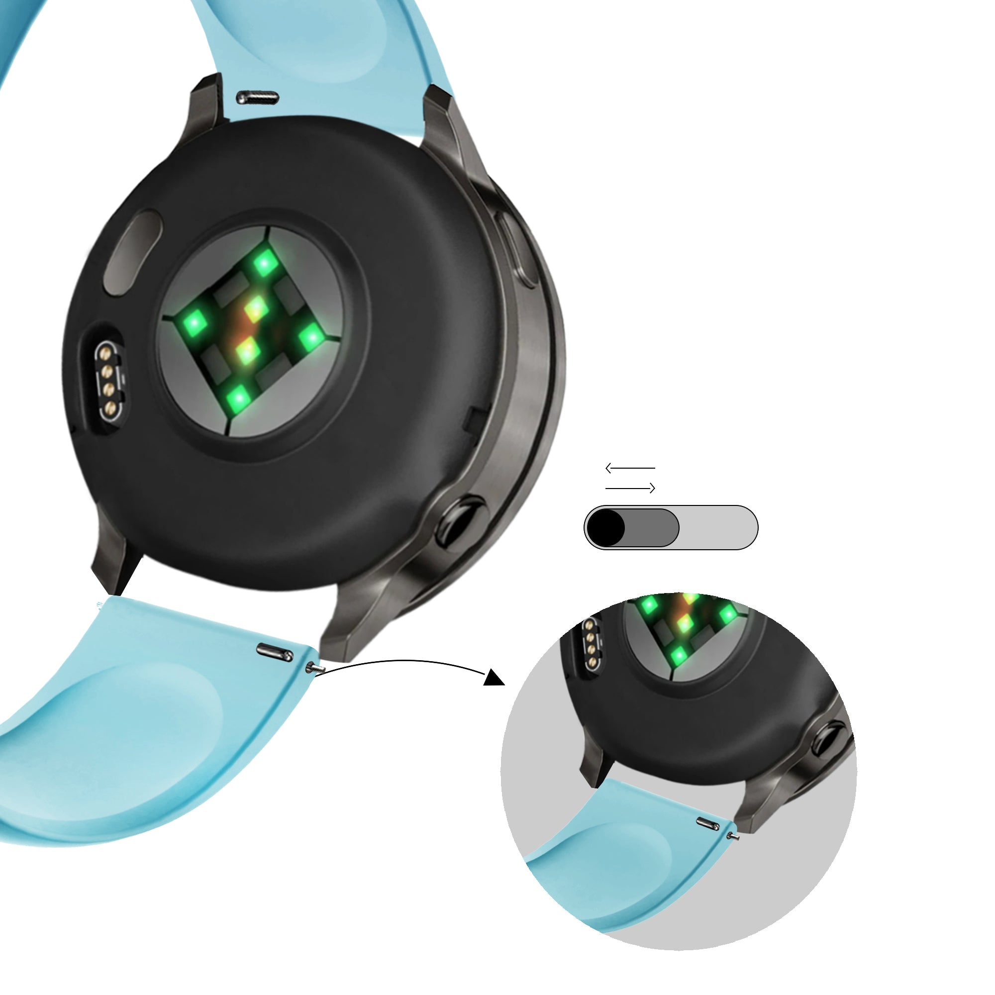 Bandz Garmin Forerunner 245 sport band 'Deluxe' (lichtblauw)