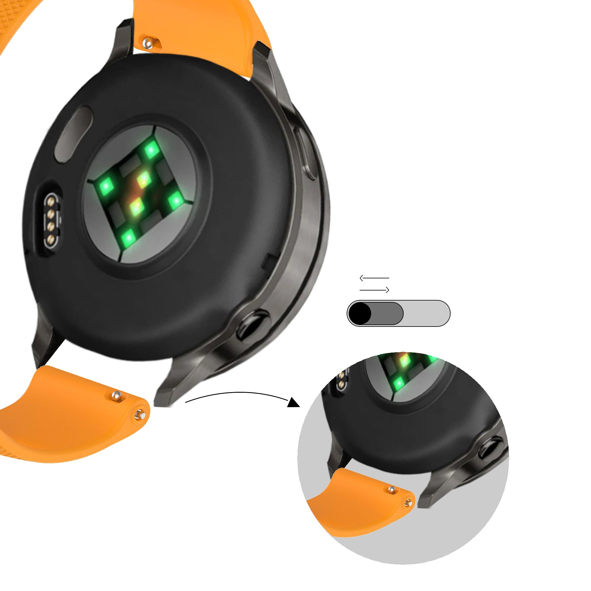 Bandz Garmin Approach S50 siliconen band 'Premium' (oranje)