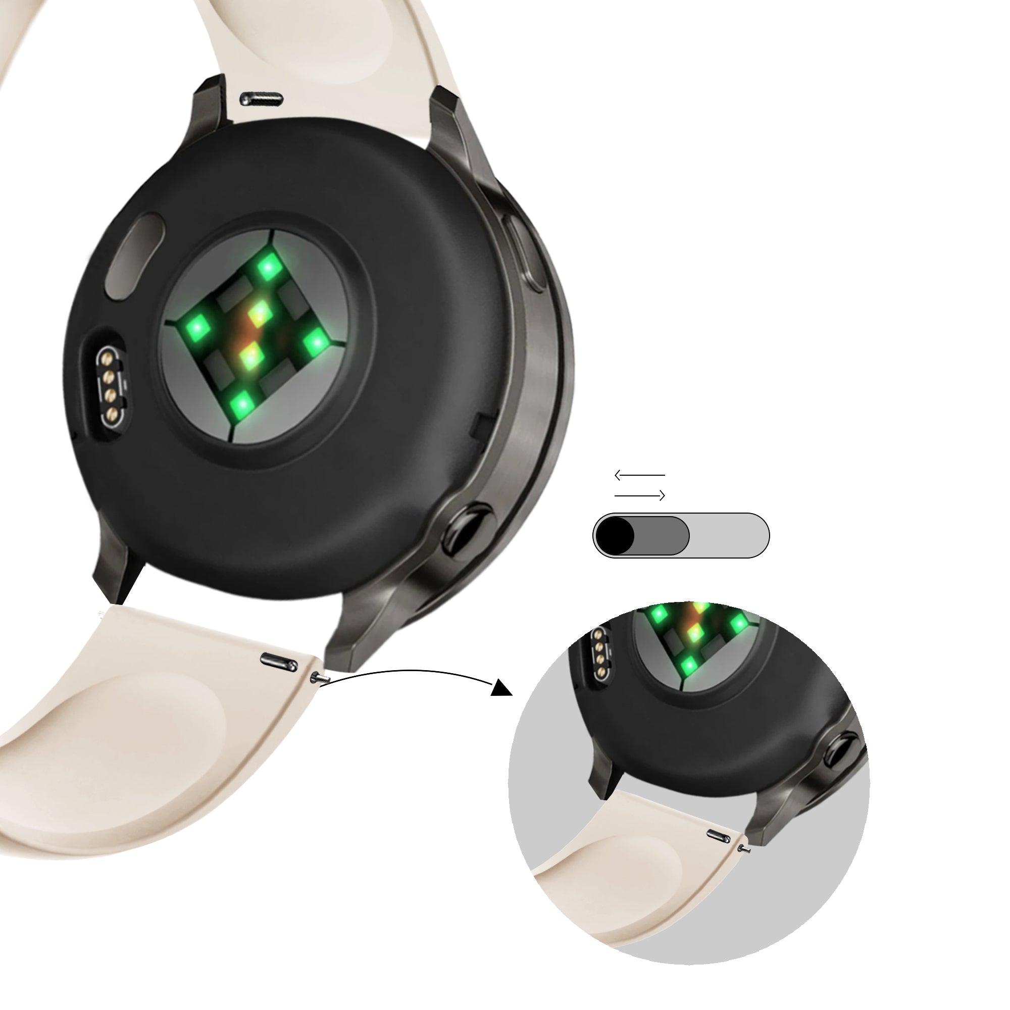 Bandz Garmin Venu SQ sport band 'Deluxe' (sterrenlicht)