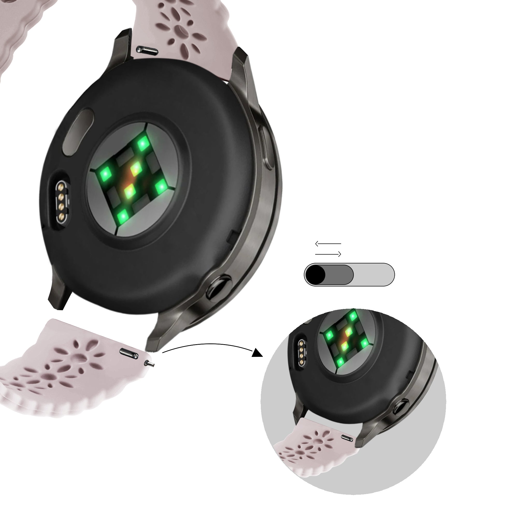 Bandz Garmin Approach S42 Silicone Strap 'Lace' (Pink)