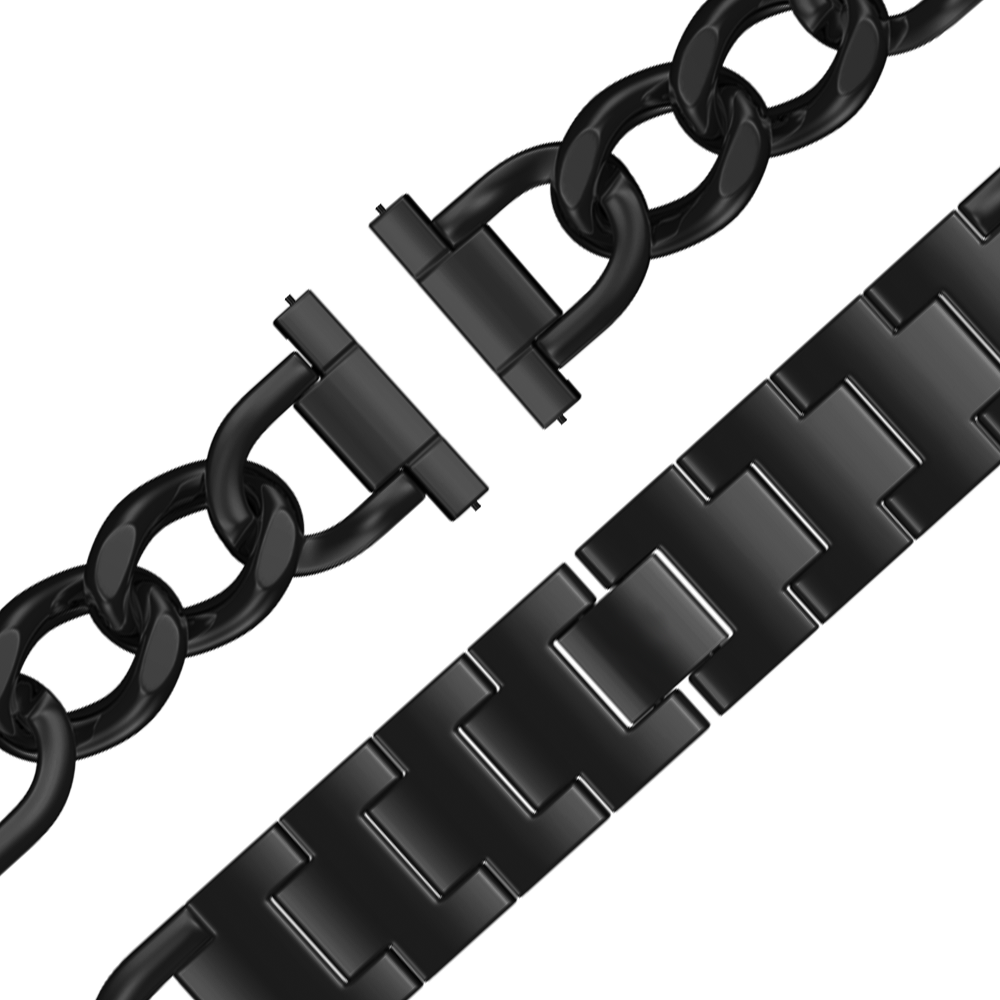 Bandz Garmin Forerunner 255s Metal Strap 'Chains' (Black)