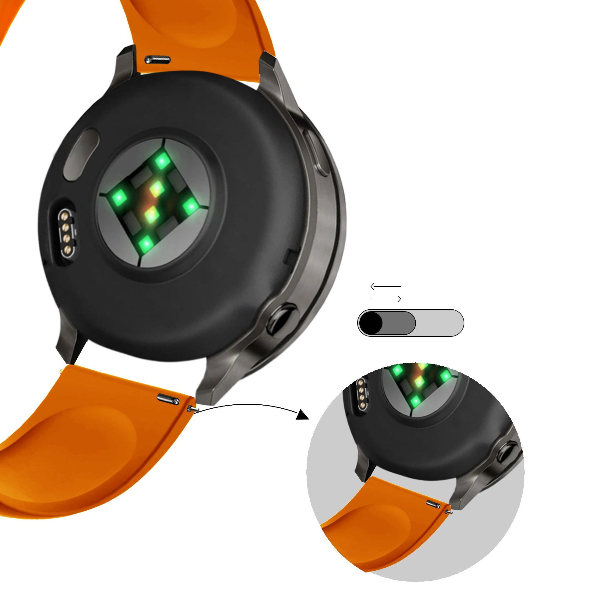 Bandz Garmin Venu SQ Sport Strap 'Deluxe' (Orange)