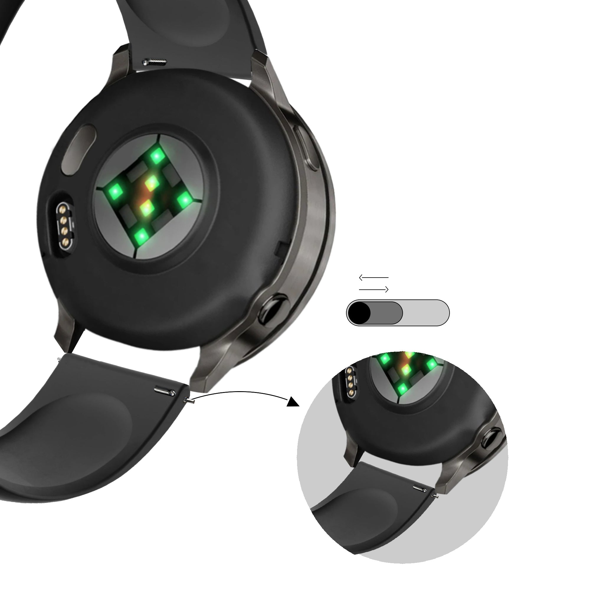 Bandz Garmin Venu 2 Plus sport band 'Deluxe' (zwart)