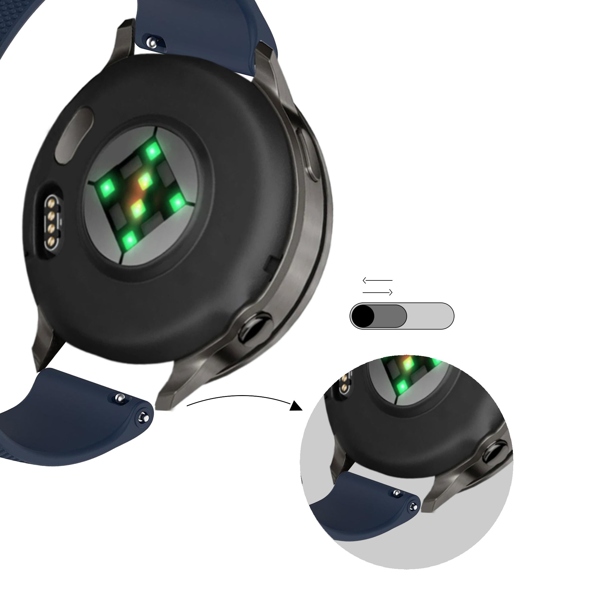 Bandz Garmin Venu 2 Silicone Strap 'Premium' (Dark Blue)