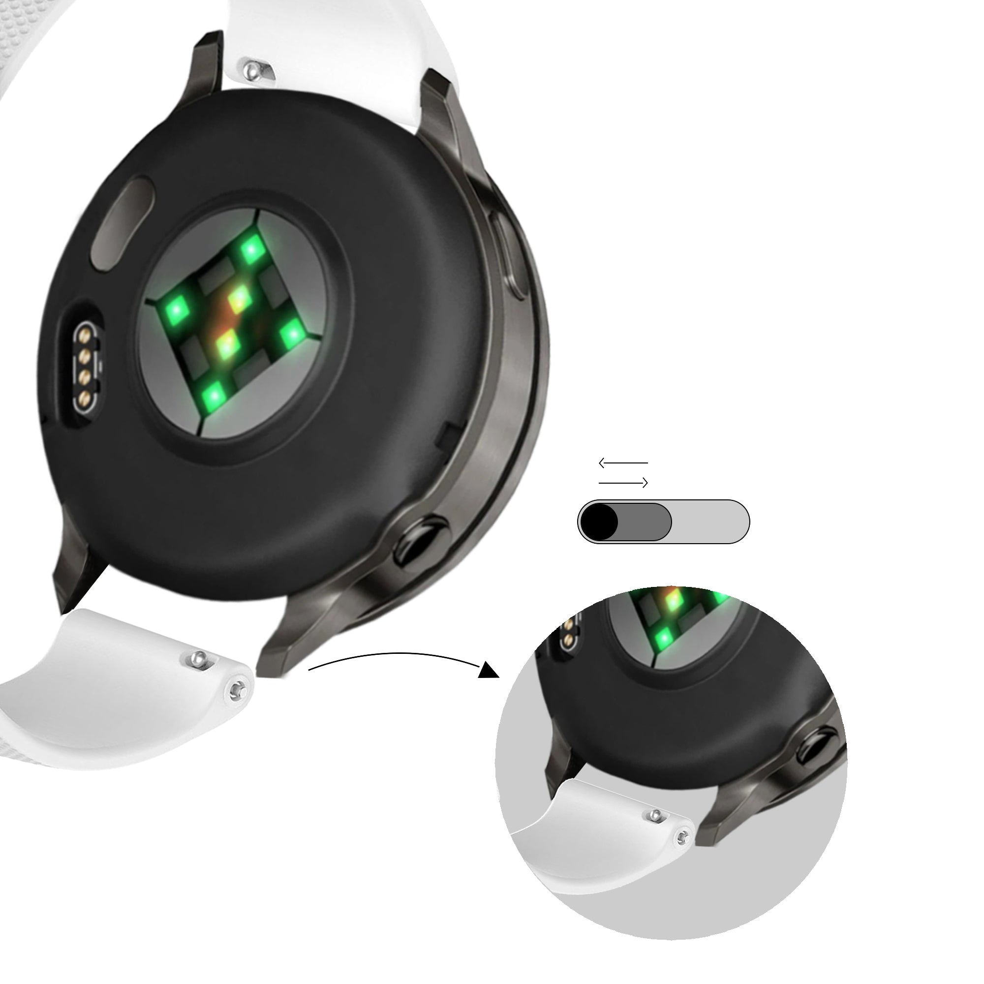 Bandz Garmin Approach S50 siliconen band 'Premium' (wit)