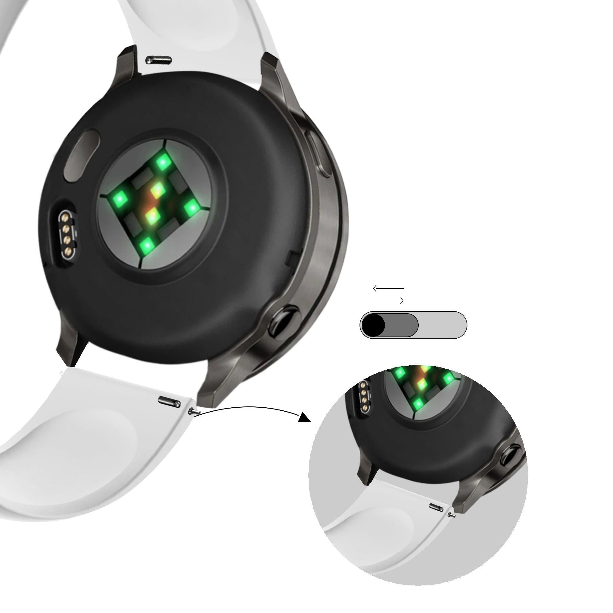 Bandz Garmin Approach S12 sport band 'Deluxe' (wit)