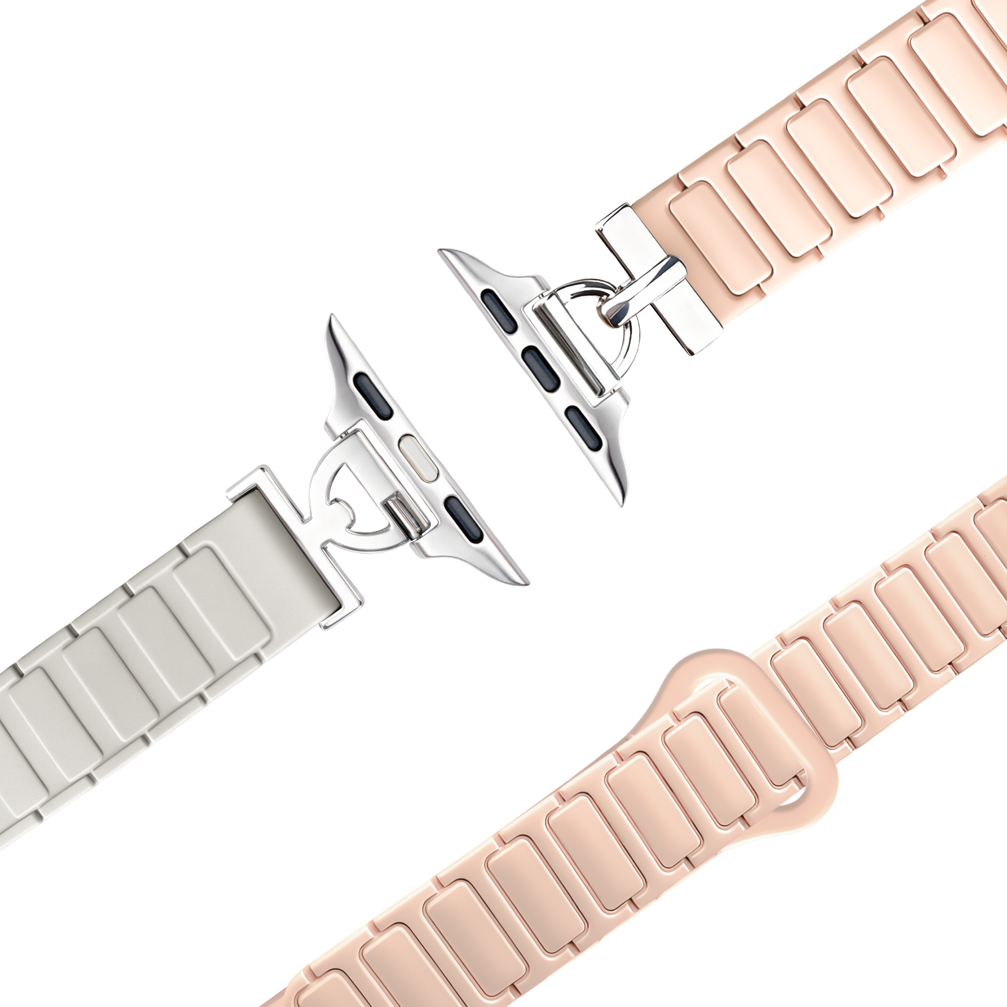 Bandz Apple Watch magnetische siliconen band 'Slim' (milk tea)