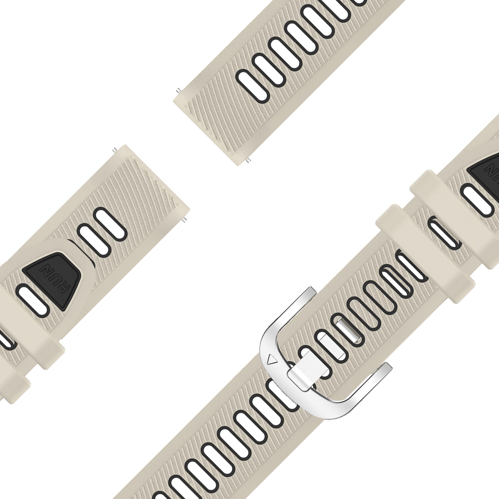 Bandz Garmin Venu 2s Sport Strap with Buckle (Starlight/Black)