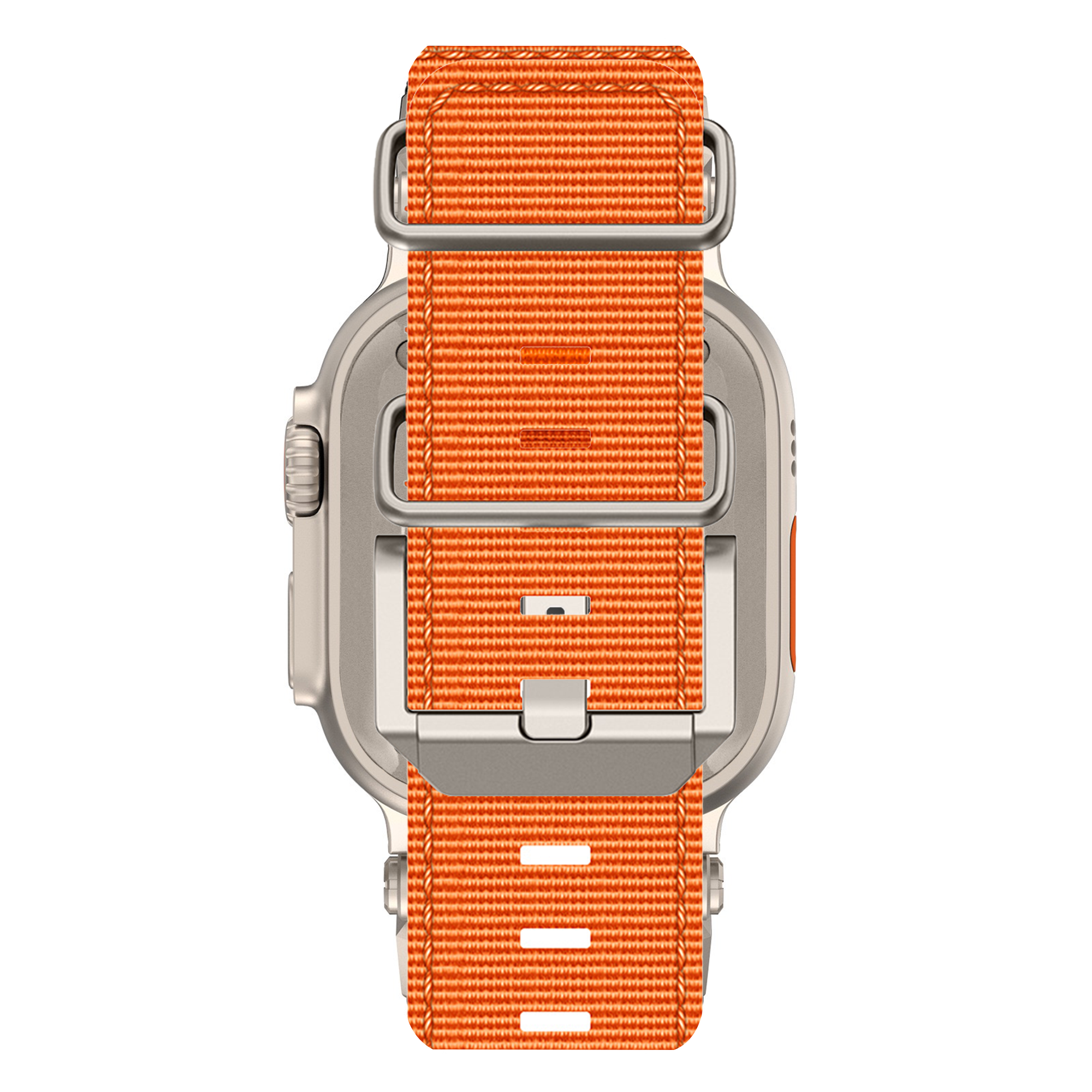 Bandz Apple Watch Ultra nylon band 'Explorer' (oranje met titanium)