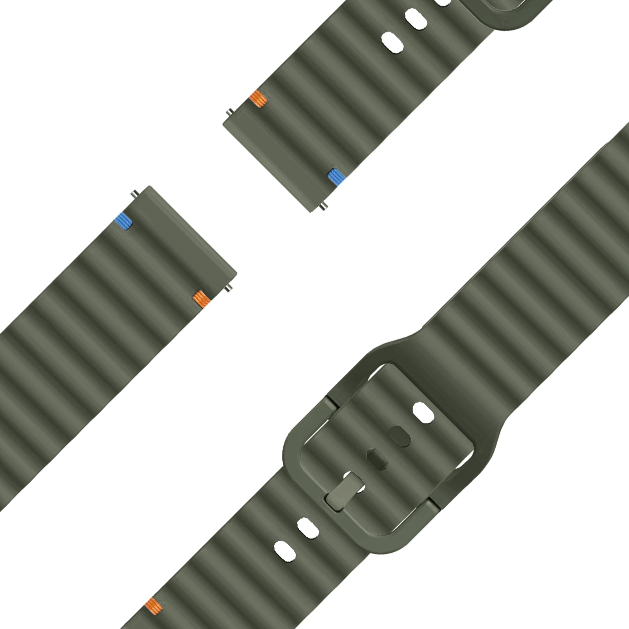 Bandz Garmin Venu 2s Silicone Strap 'Wave' (Army Green)