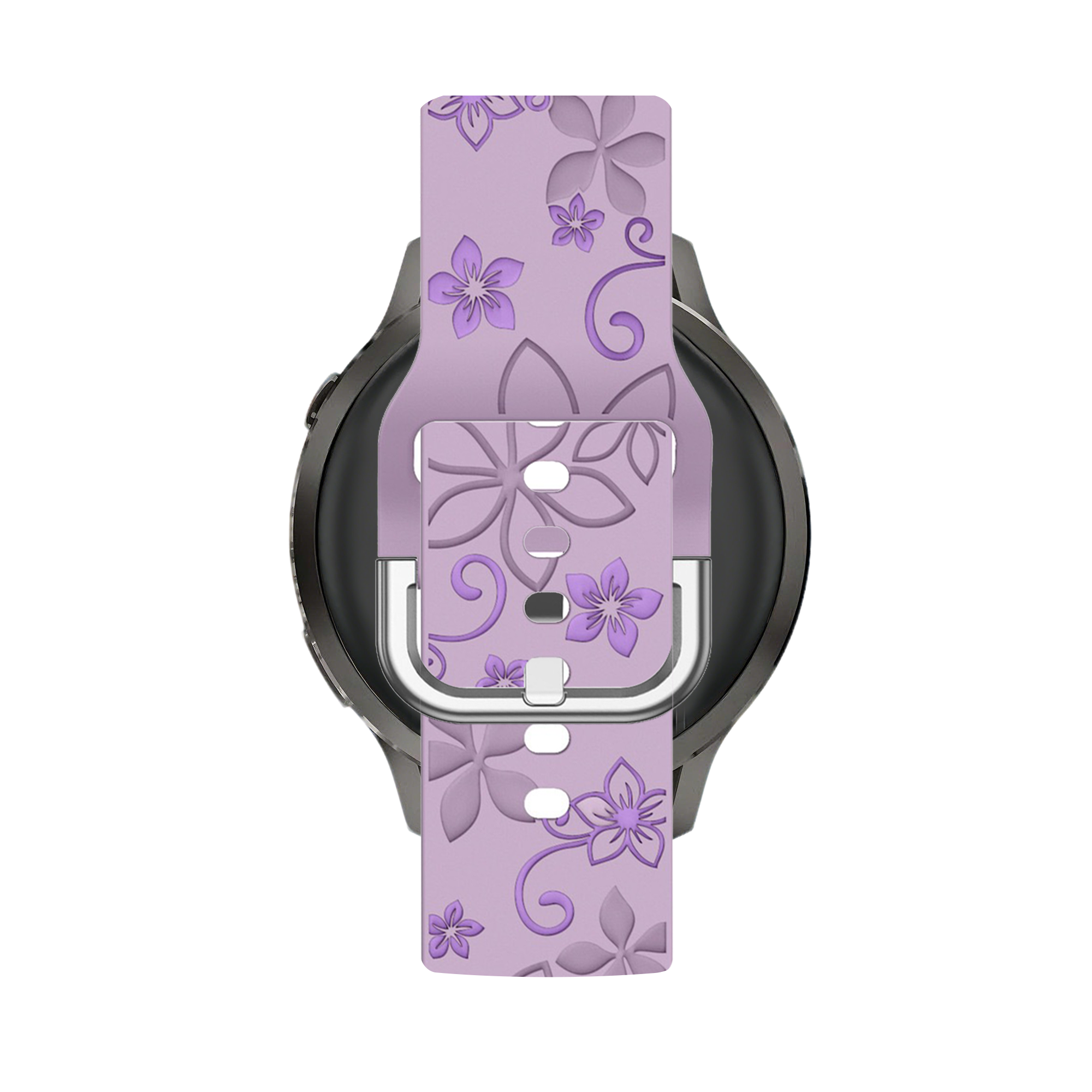 Bandz Garmin Forerunner 645 siliconen band 'Flowers' (lila/paars)