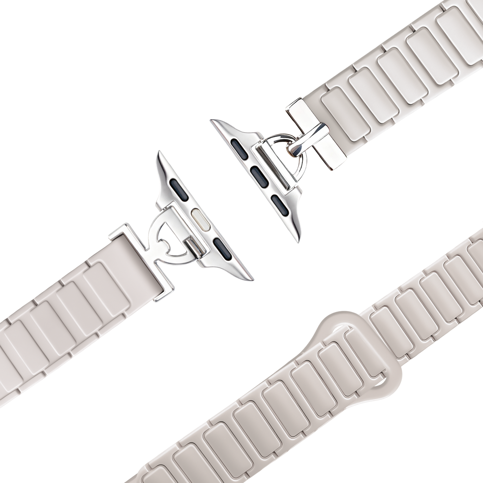 Bandz Apple Watch magnetische siliconen band 'Slim' (sterrenlicht)